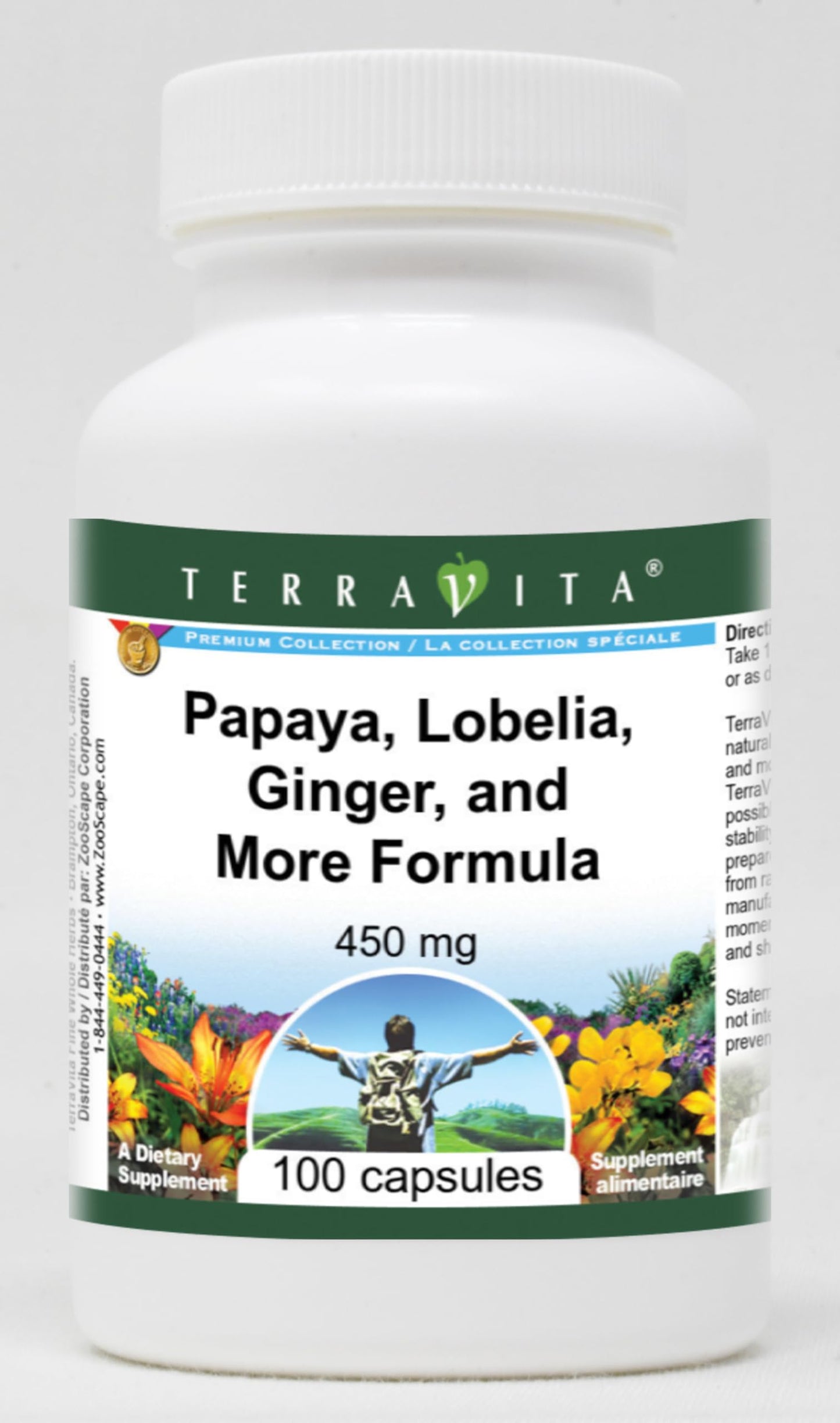 Terravita Papaya Lobelia Ginger and More Formula Capsules 100 Count