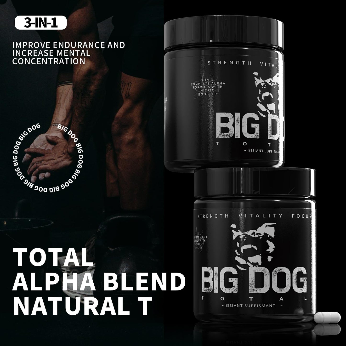 FMRFMR Big Dog Total Male 3-in-1 Total Alpha Blend Men’s Must-Have 60 Capsules
