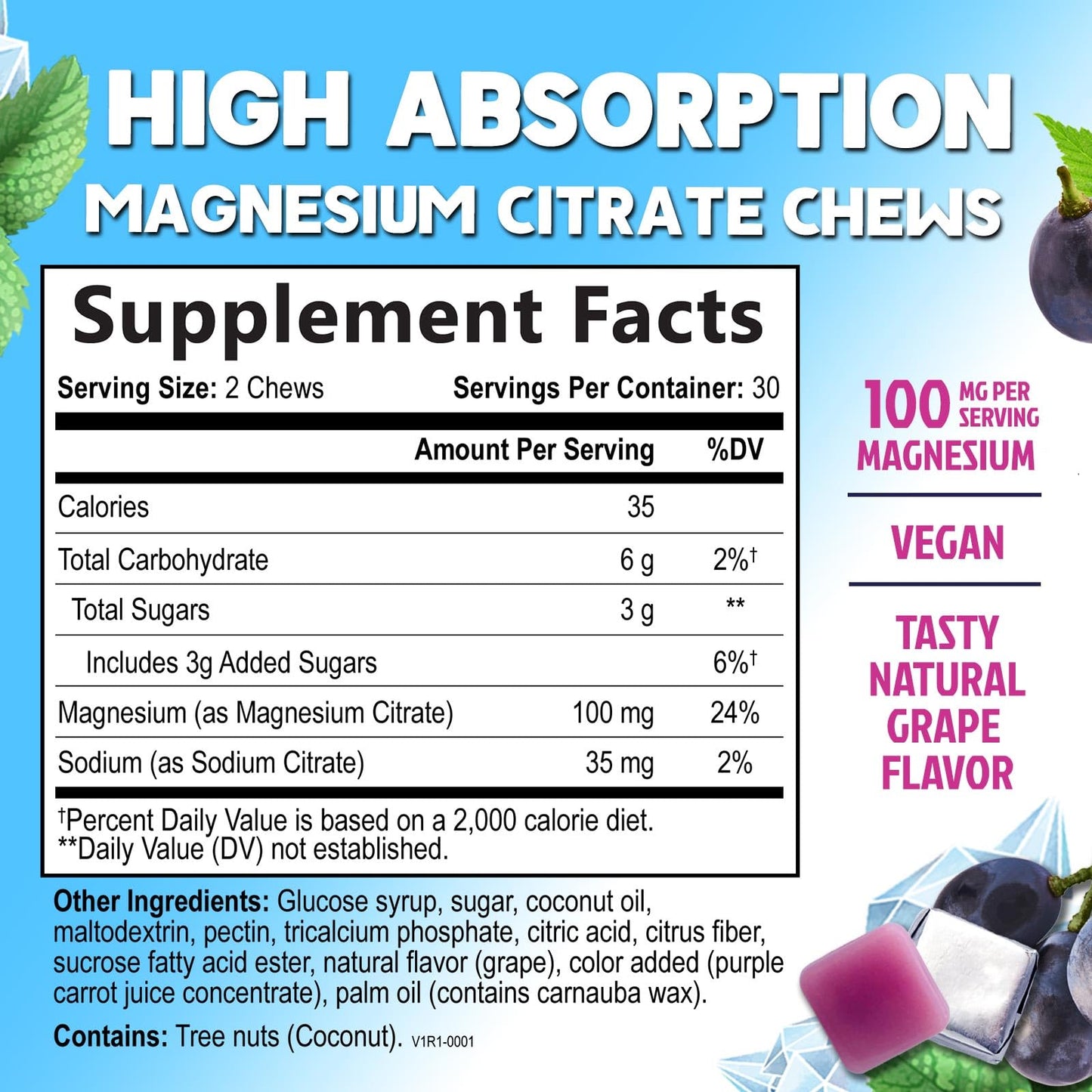 Nature's Nutrition Magnesium Citrate Gummies, 60 Gummies