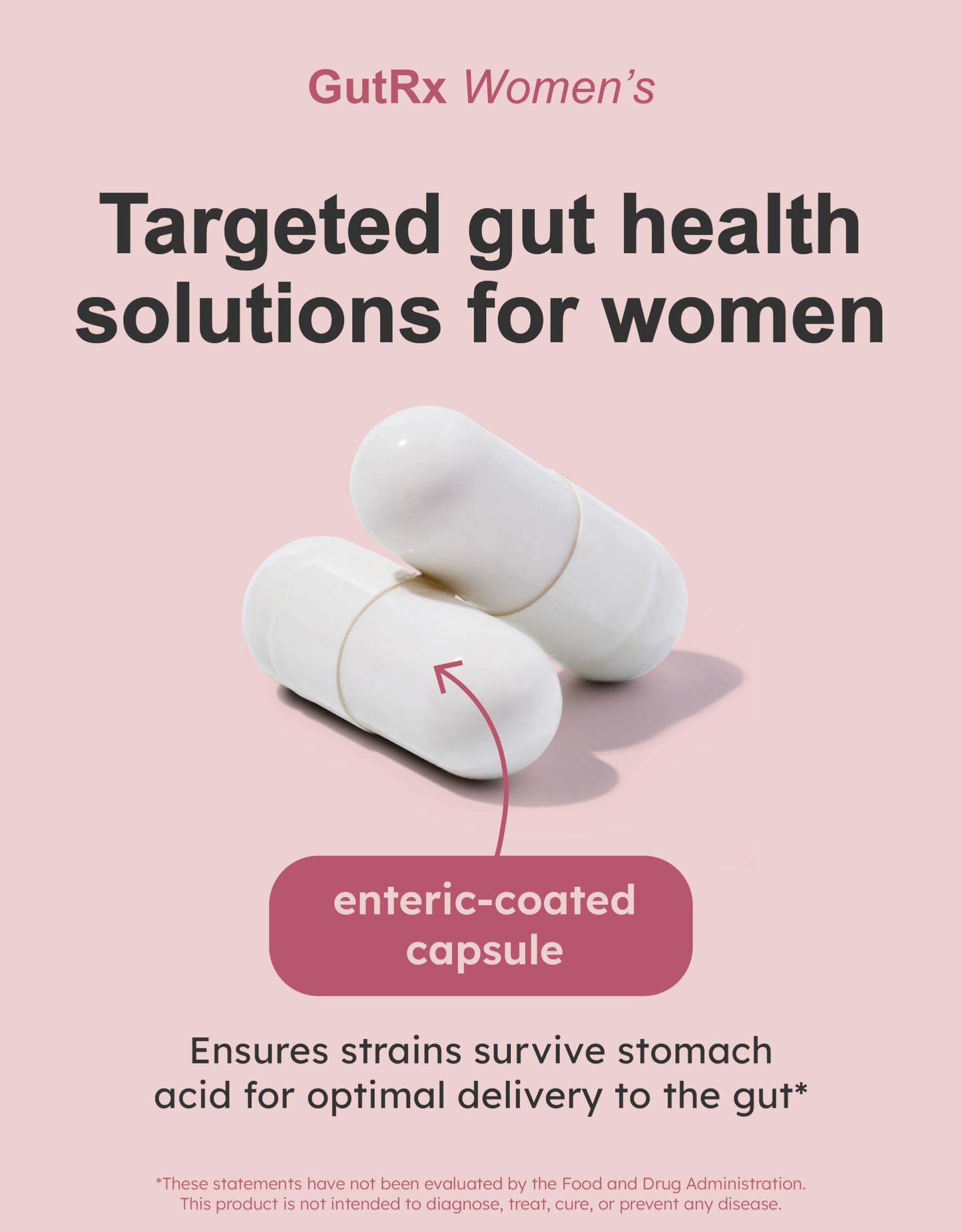 GutRx Women's Probiotic with Cranberry, D-Mannose & Prebiotics 30 Capsules