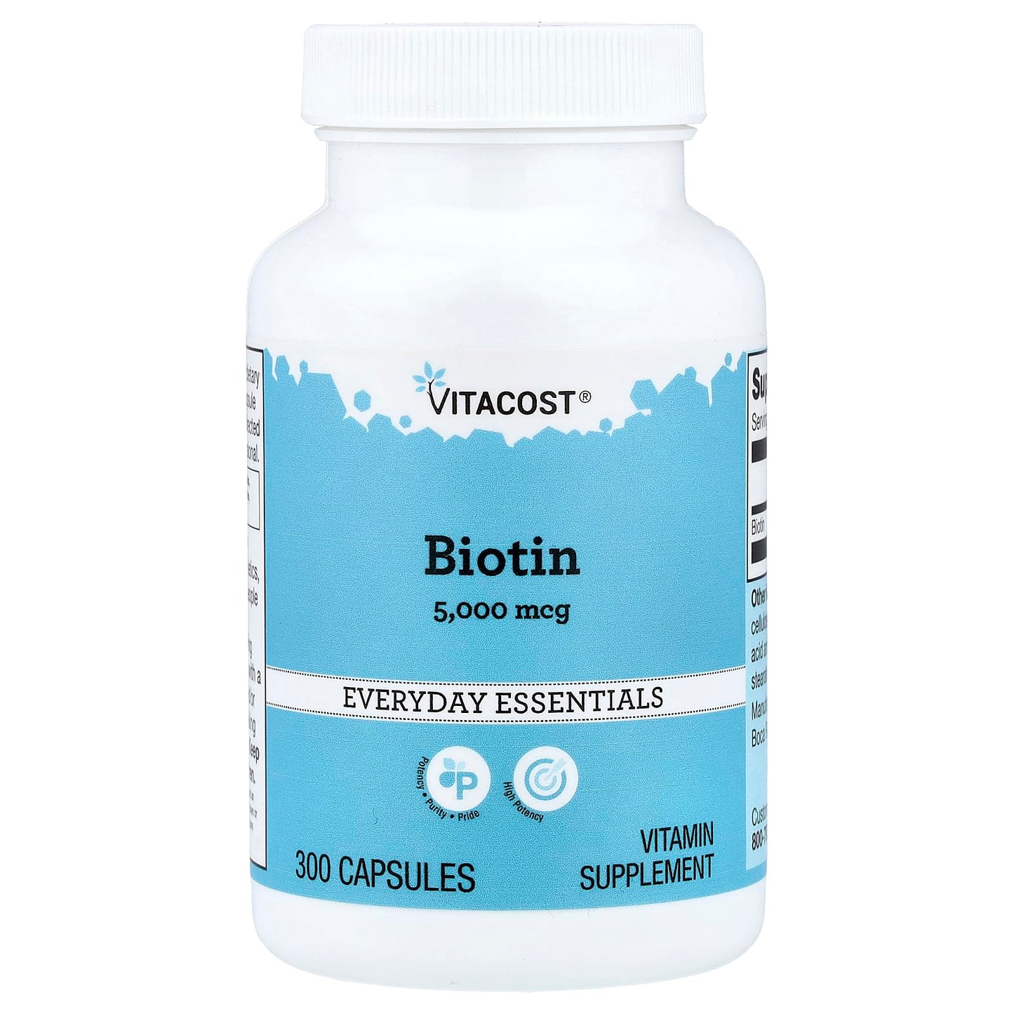 Vitacost Brand Biotin 5000 mcg 300 Capsules