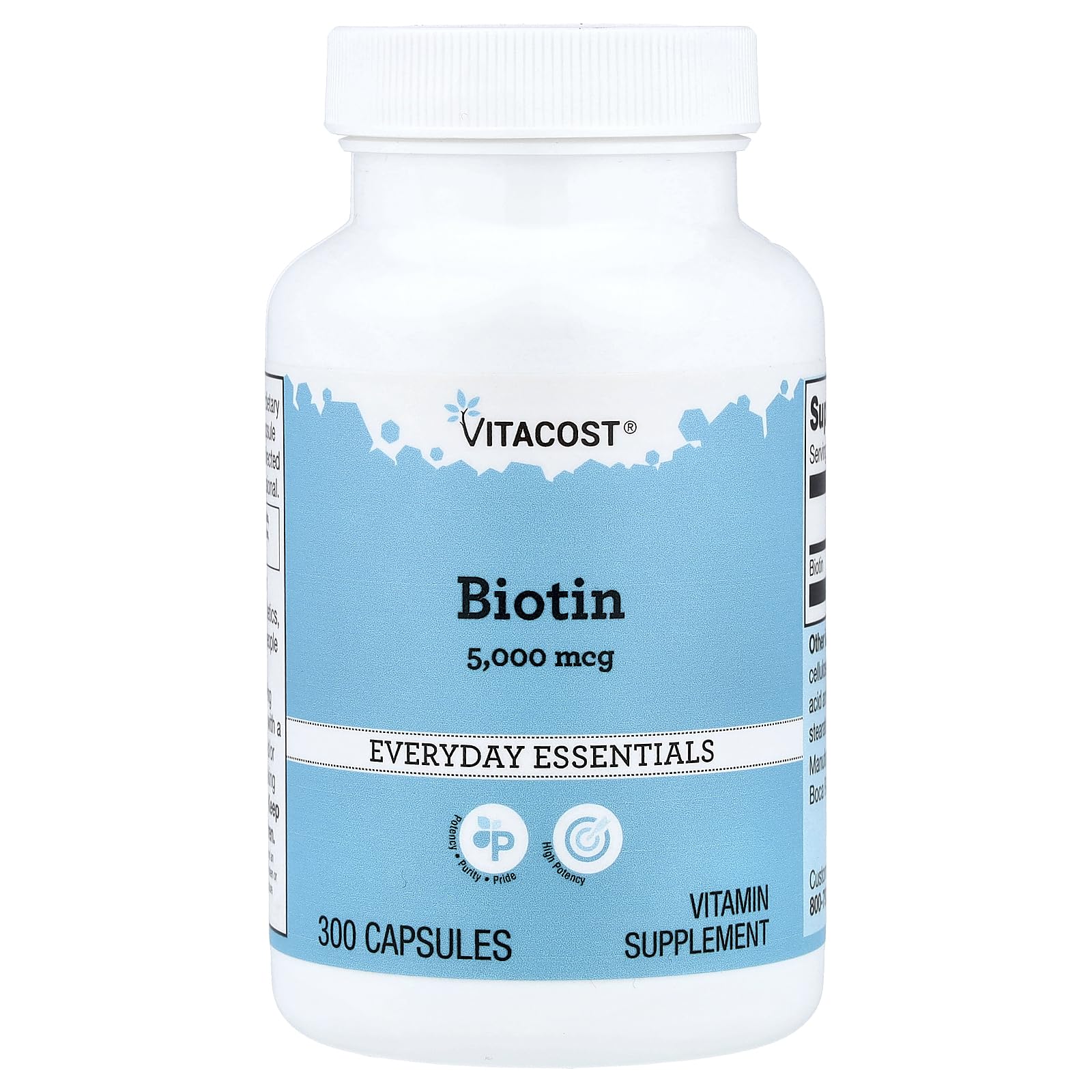 Vitacost Brand Biotin 5000 mcg 300 Capsules