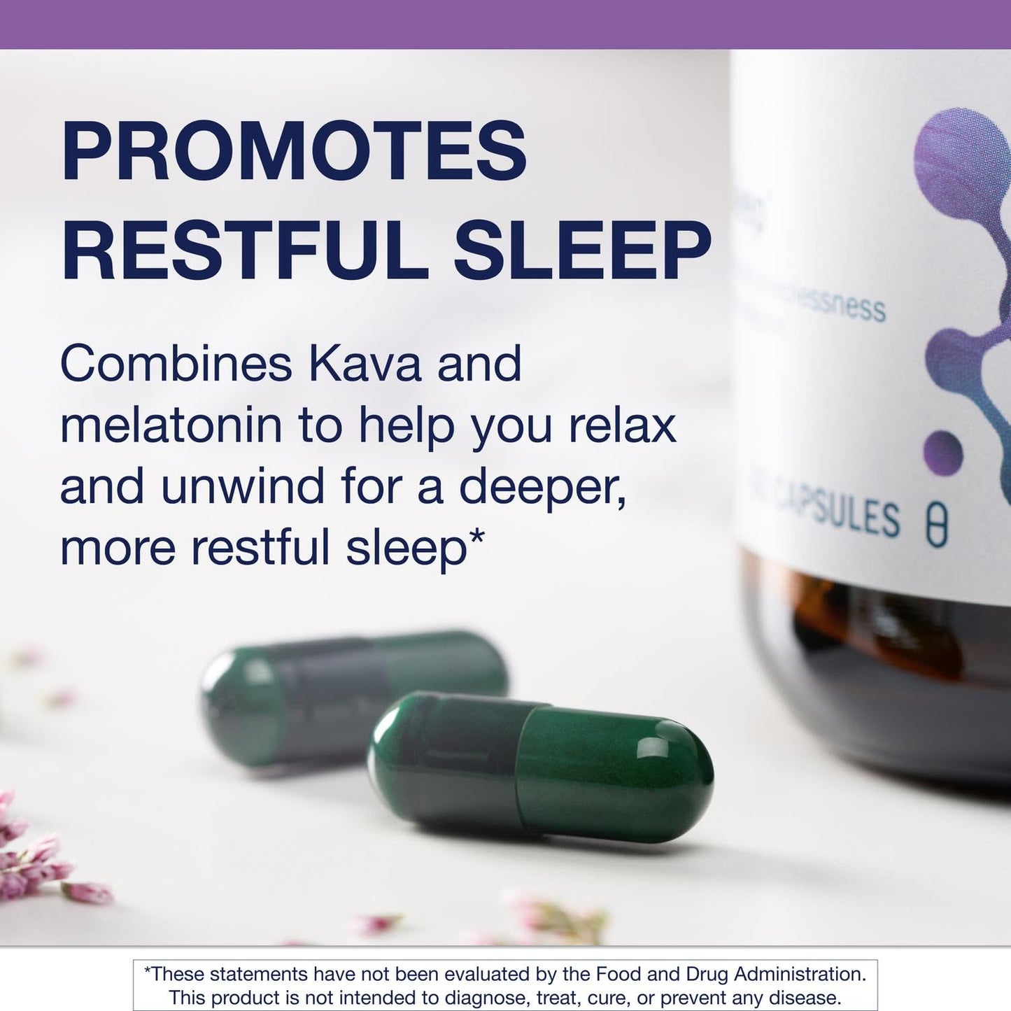 Metagenics MetaSleep Dual-Phase Melatonin Sleep Supplement with Kava Root, Sustained-Release, 60 Capsules
