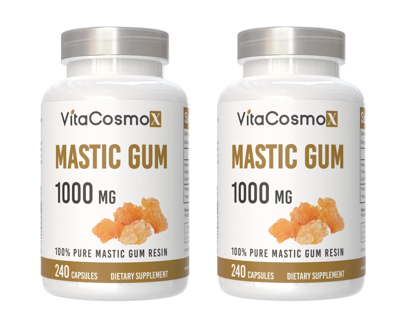 VitaCosmoX Mastic Gum 1000 mg Capsules, 480 Count