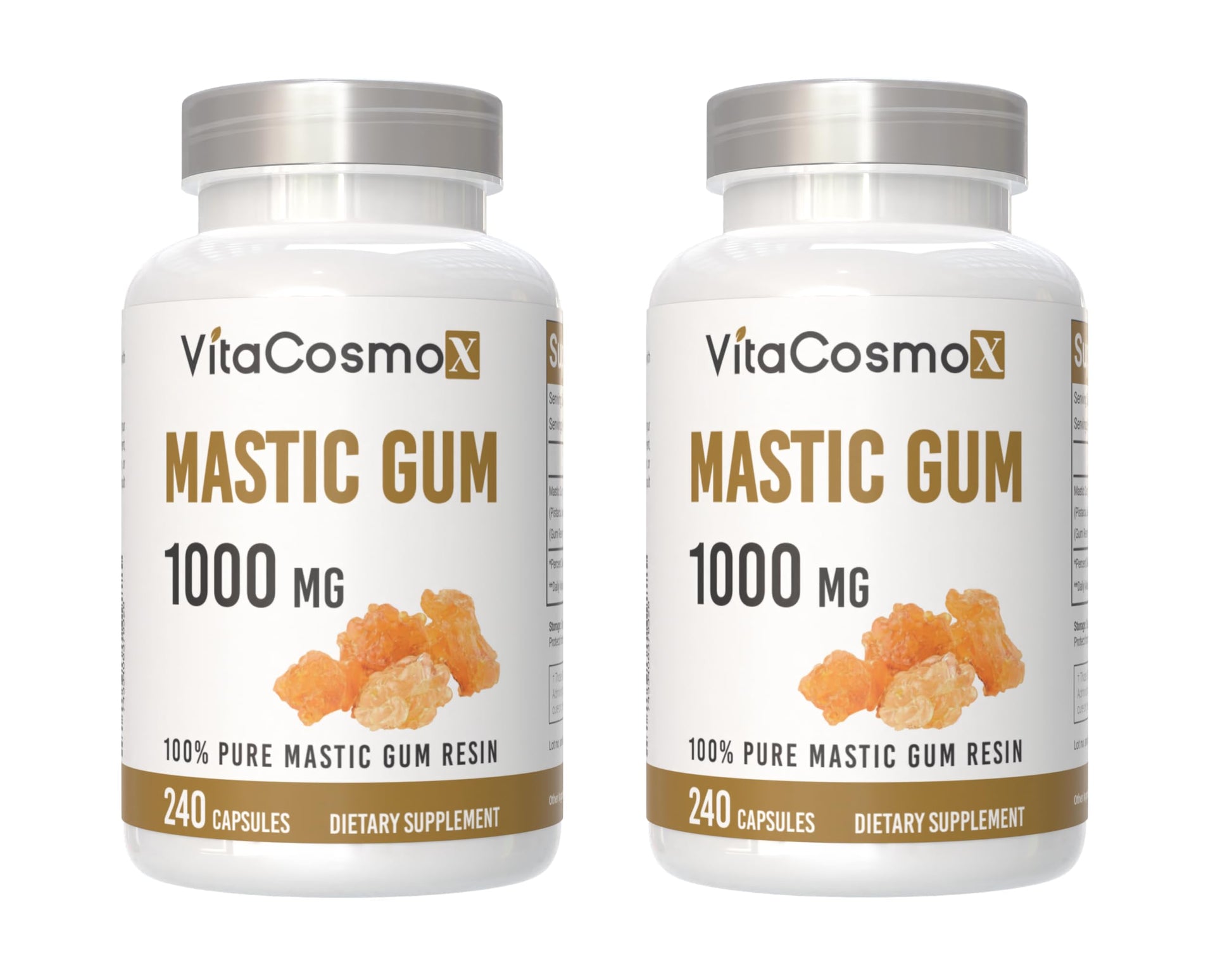 VitaCosmoX Mastic Gum 1000 mg Capsules, 480 Count