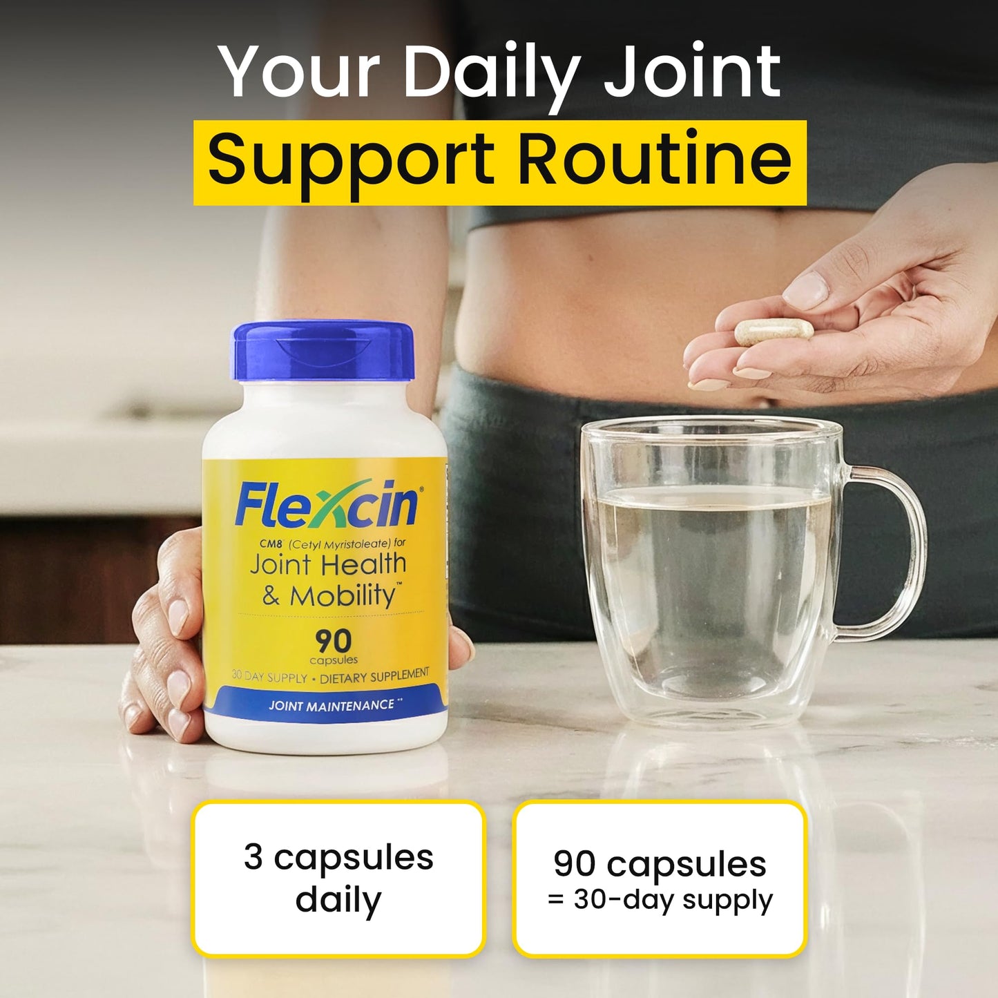 Flexcin Joint Health & Mobility Formula with CM8 (Cetyl Myristoleate) Capsules 270