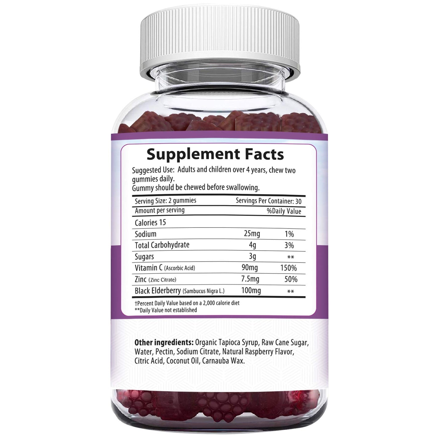 HERBION Elderberry Gummies with Vitamin C & Zinc Pack of 4