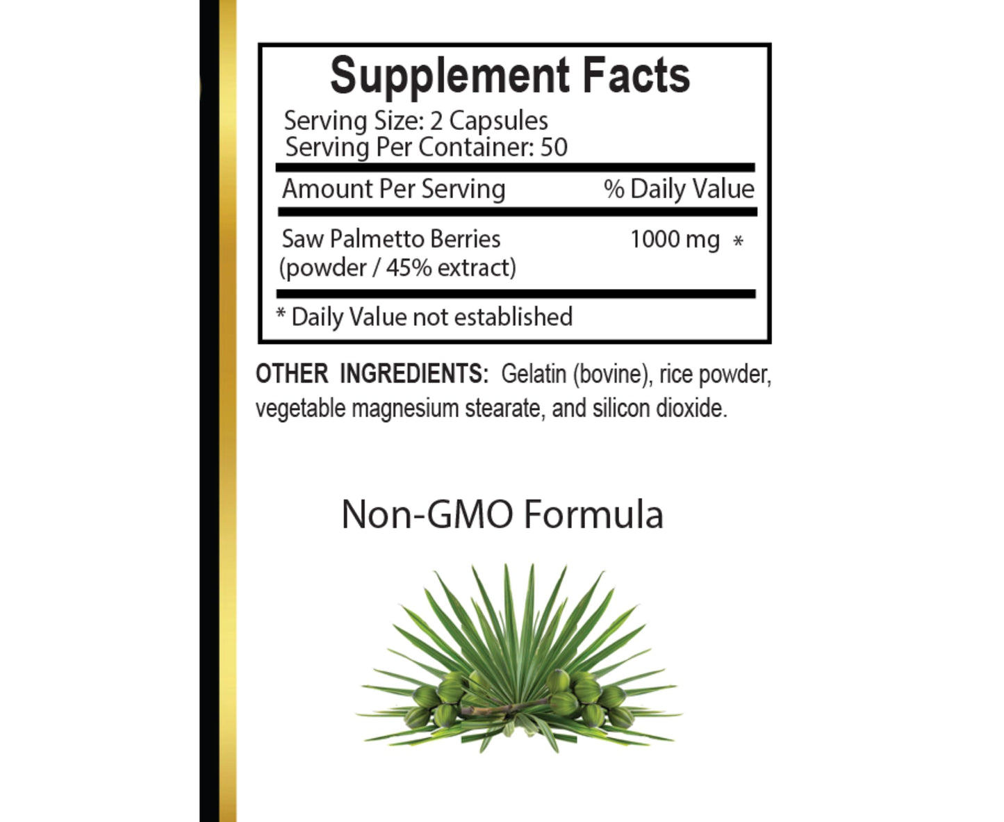 OLANTA TRADE SOLUTION Saw Palmetto 1000mg Capsules, 100 Count