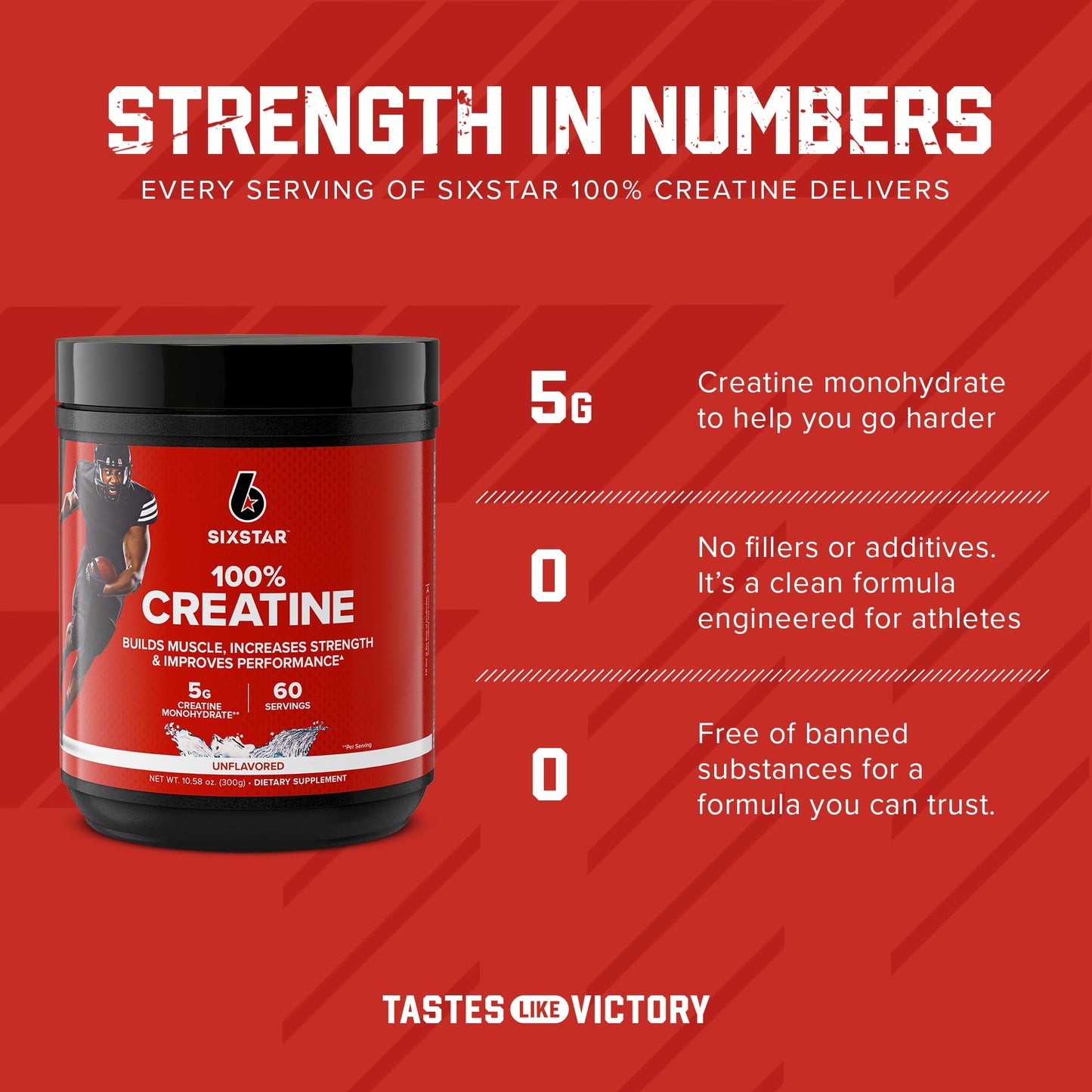 Six Star 100% Creatine Monohydrate Powder, 10.58 oz