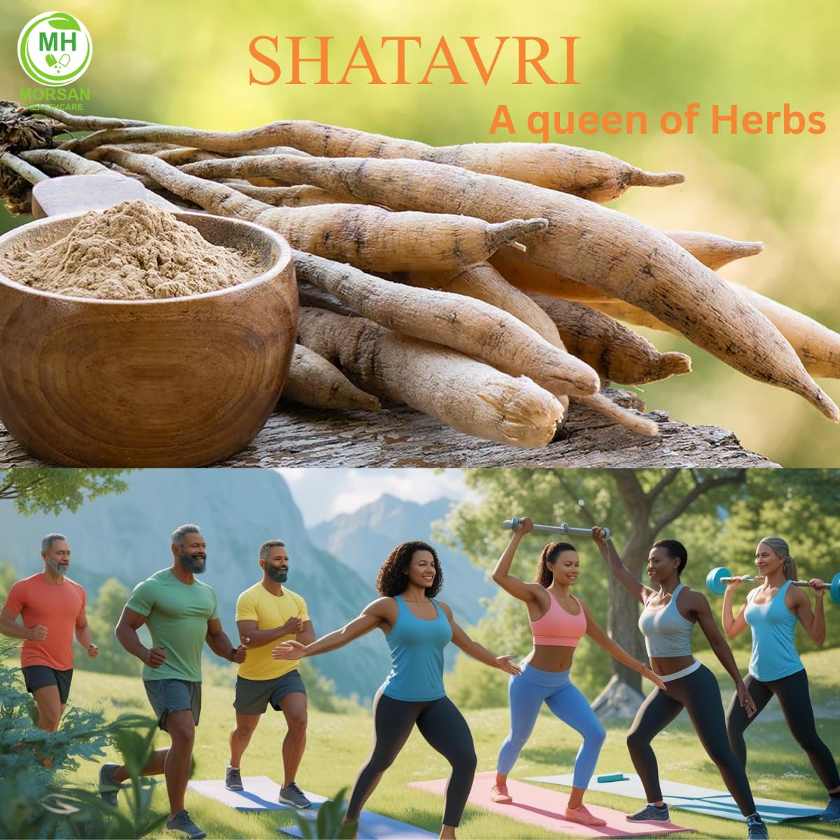 Morsan Healthcare Shatavari 500 mg Capsules, Asparagus Racemosus Extract, 60 Count