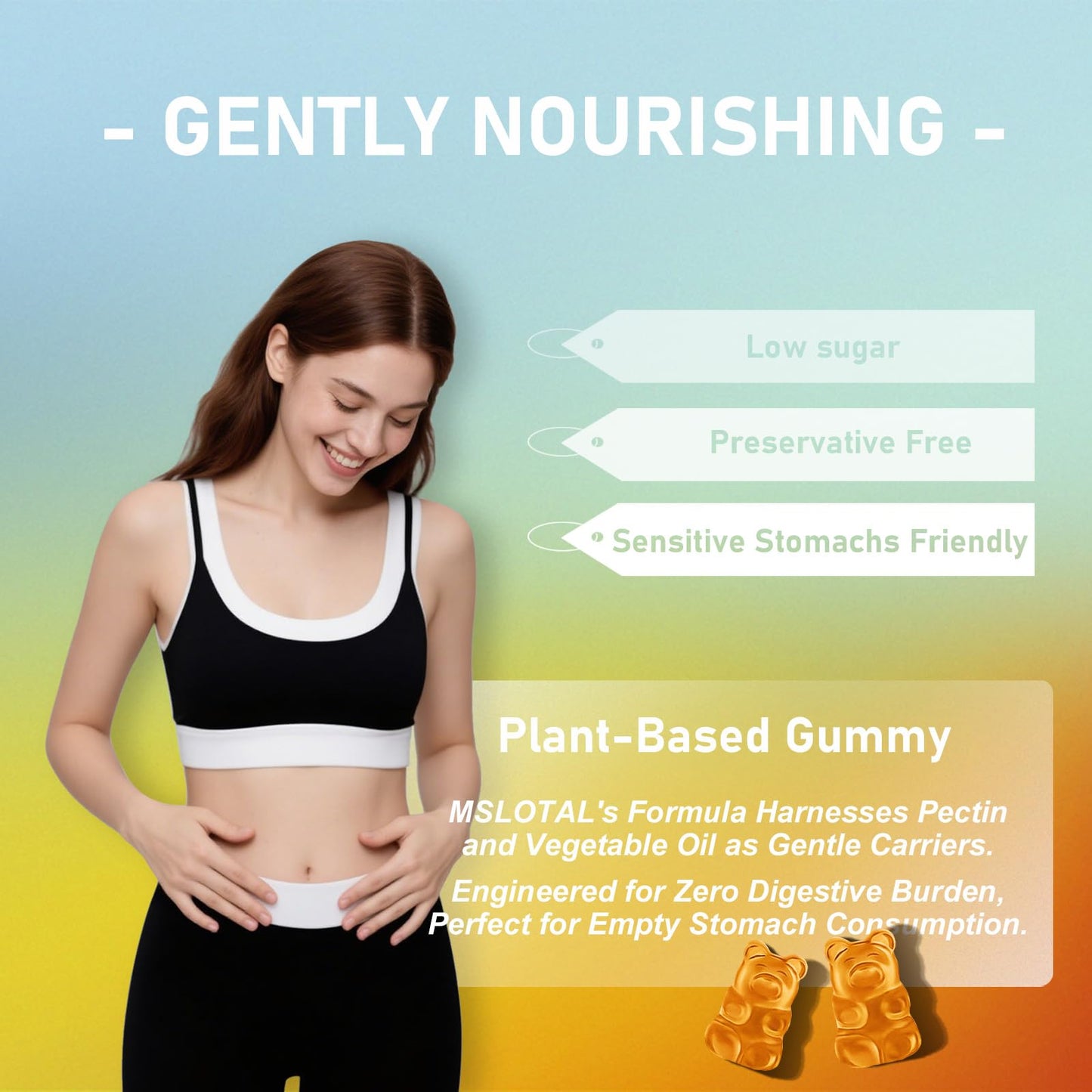 MSLOTAL Calcium Citrate Gummies 1200mg with Vitamin D3, B6, B12, Magnesium & Zinc, 120 Chews