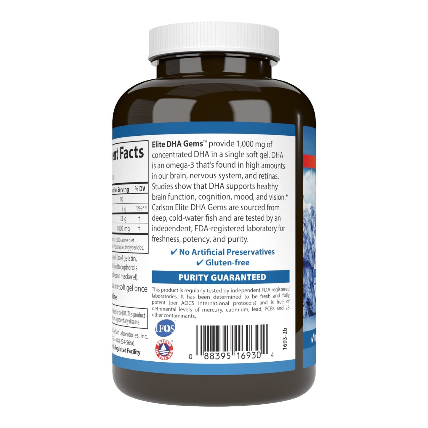 Carlson Elite DHA Gems Softgels 120 Count