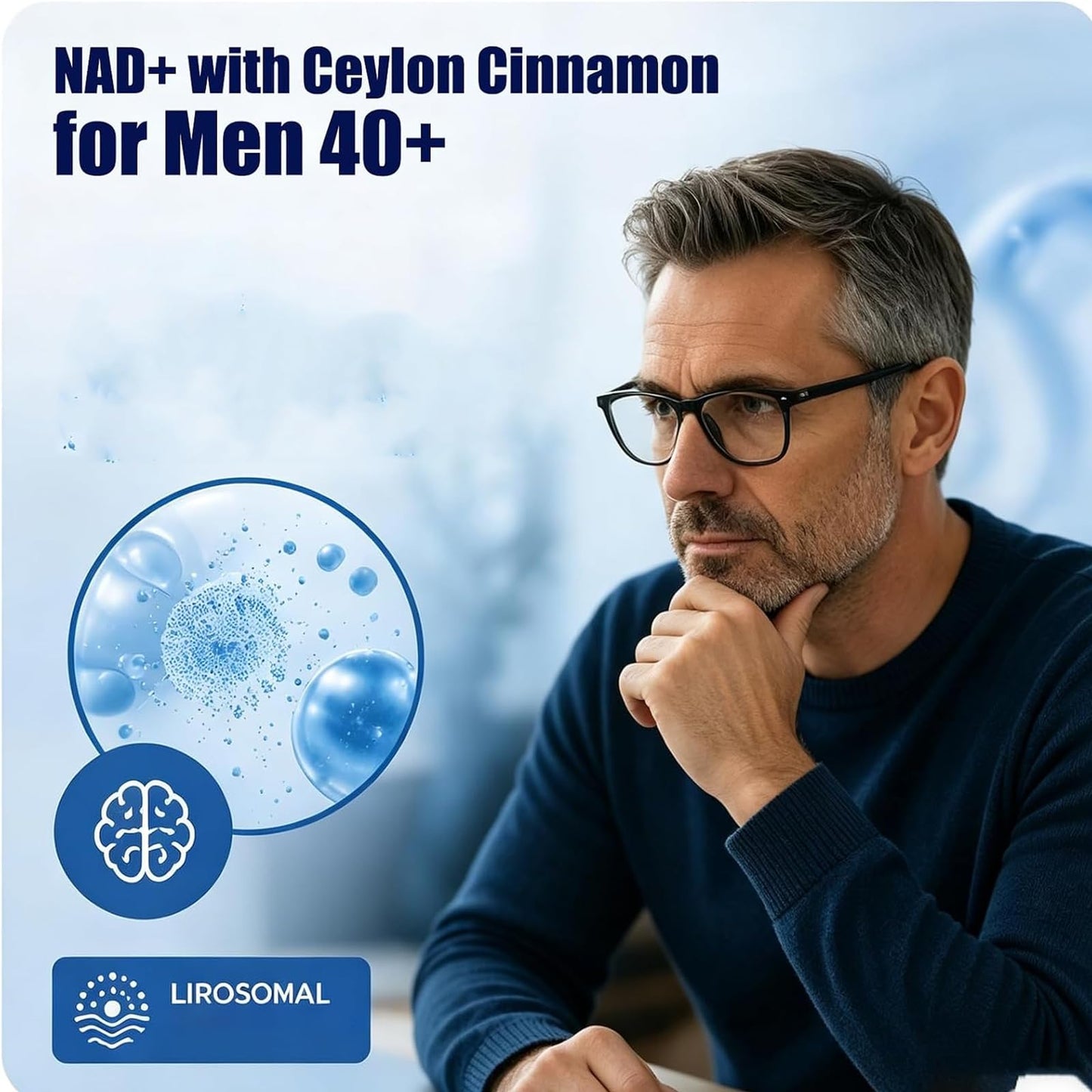 Metadermic Boostiva Liposomal NAD+ for Men, with Ceylon Cinnamon, Daily Wellness Support, Men 40+, Dietary Supplement, 1 Capsule