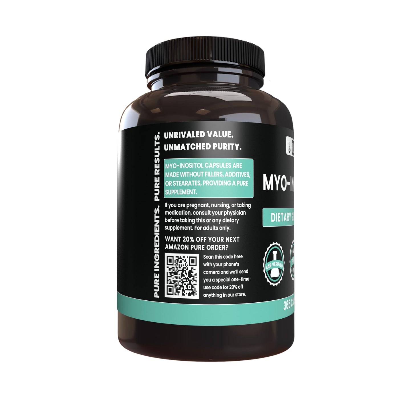 Pure Original Ingredients Myo-Inositol Capsule 365 Count