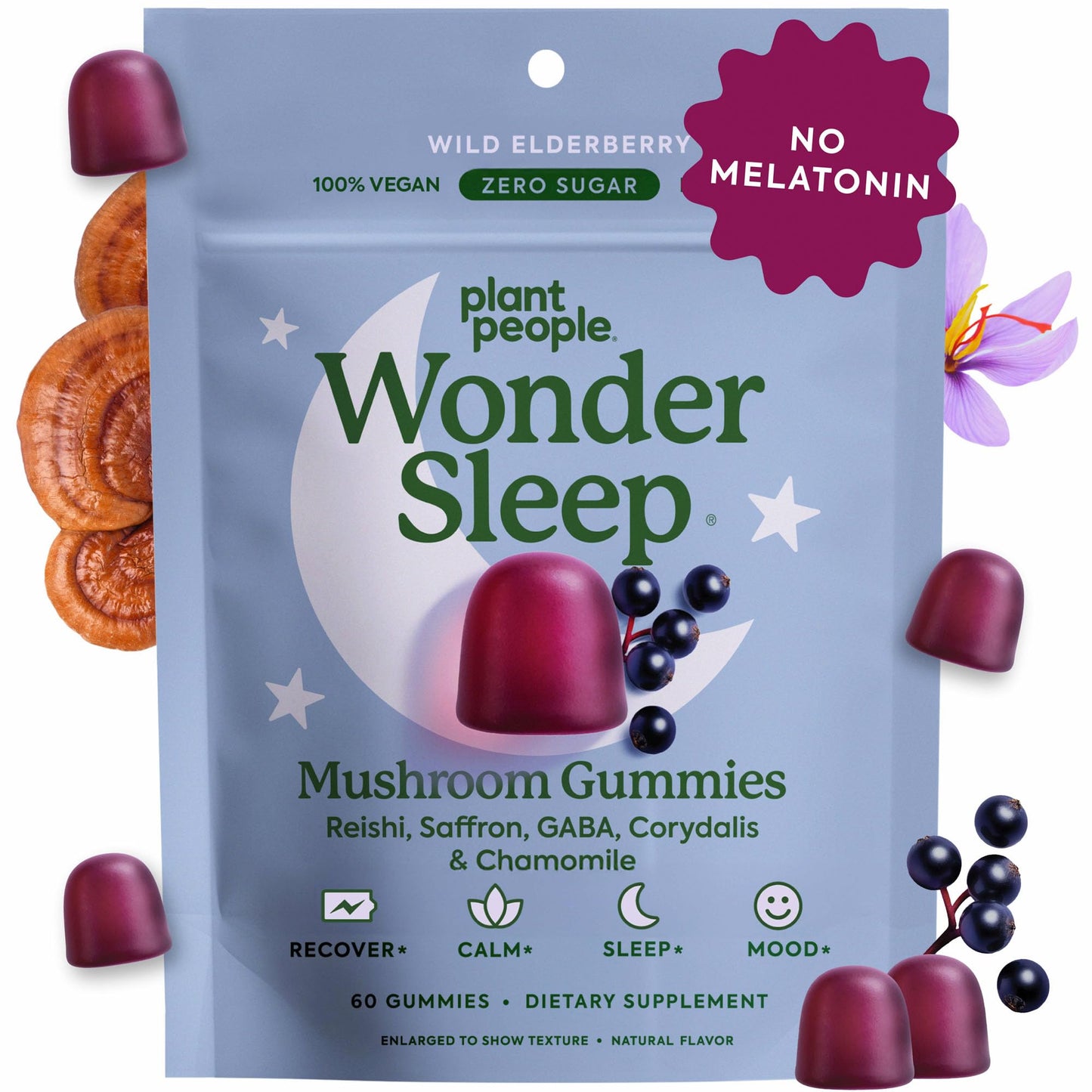Plant People WonderSleep Mushroom Gummies 60 Count