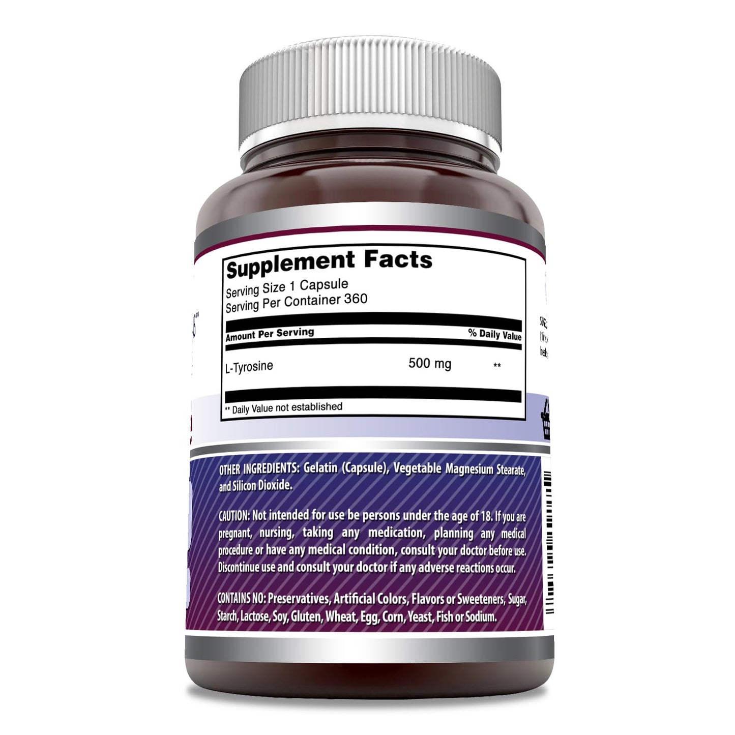 Amazing Nutrition L-Tyrosine 500 mg Capsules, 360 Count