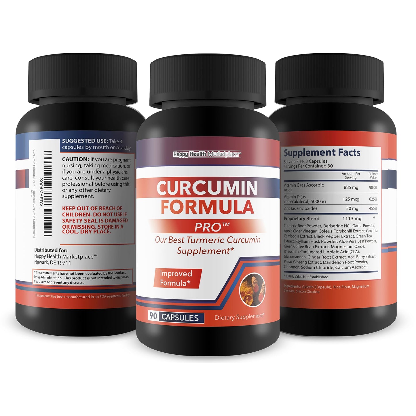 Happy Health Marketplace Curcumin Formula Pro 90 Capsules