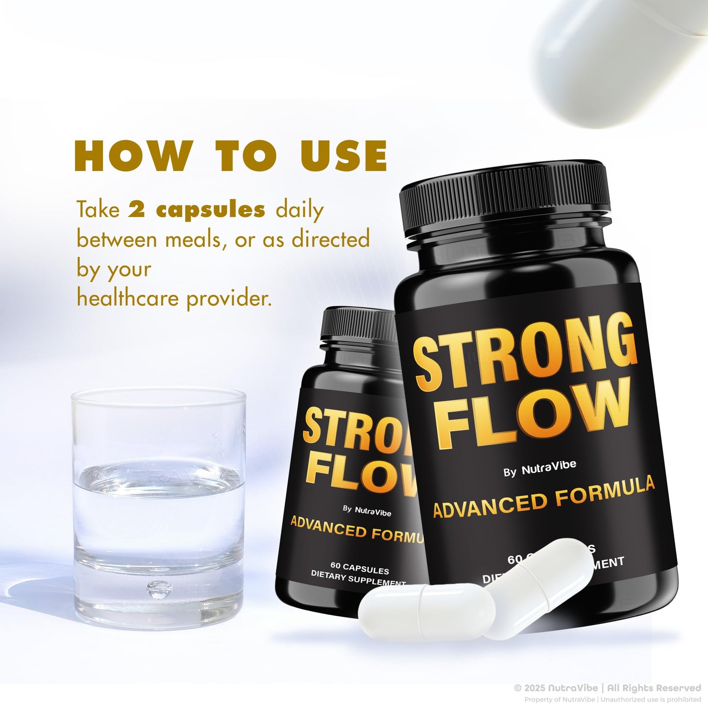 NutraVibe Strong Flow Prostate Supplement with Natural Ingredients Capsules 120 Count