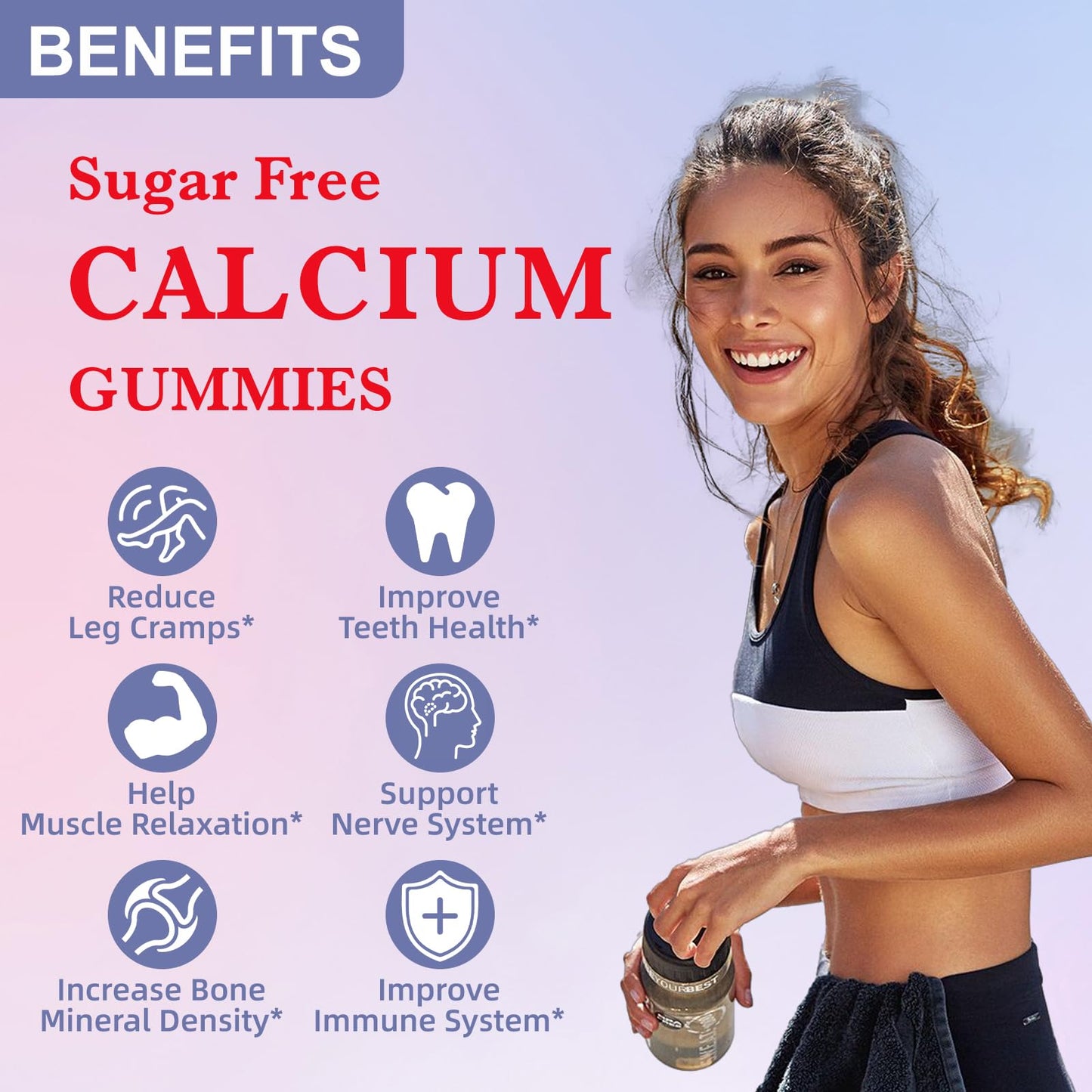 EAZGOO Calcium Citrate Gummies 1200mg, 120 Gummies