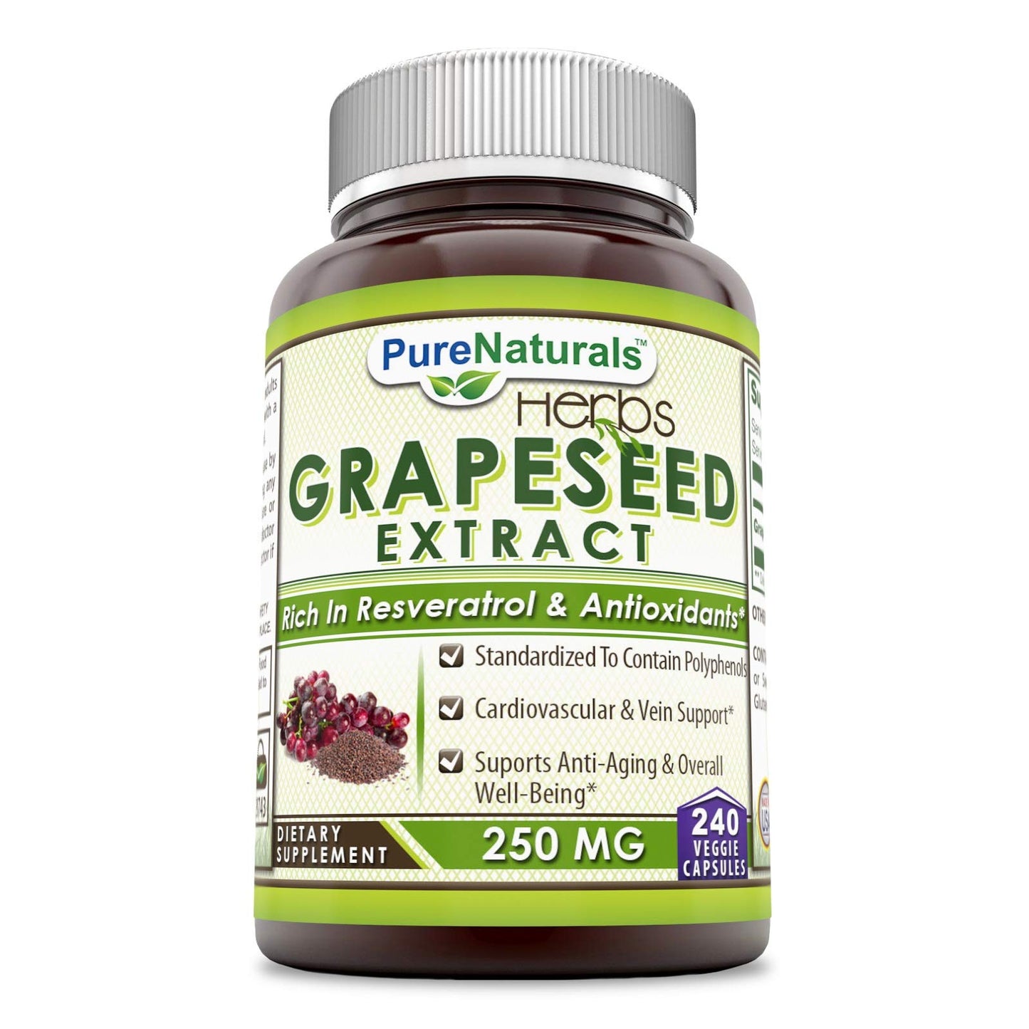 AWEHIRU Grapeseed Extract 250 mg Capsules, 240 Veggie Capsules
