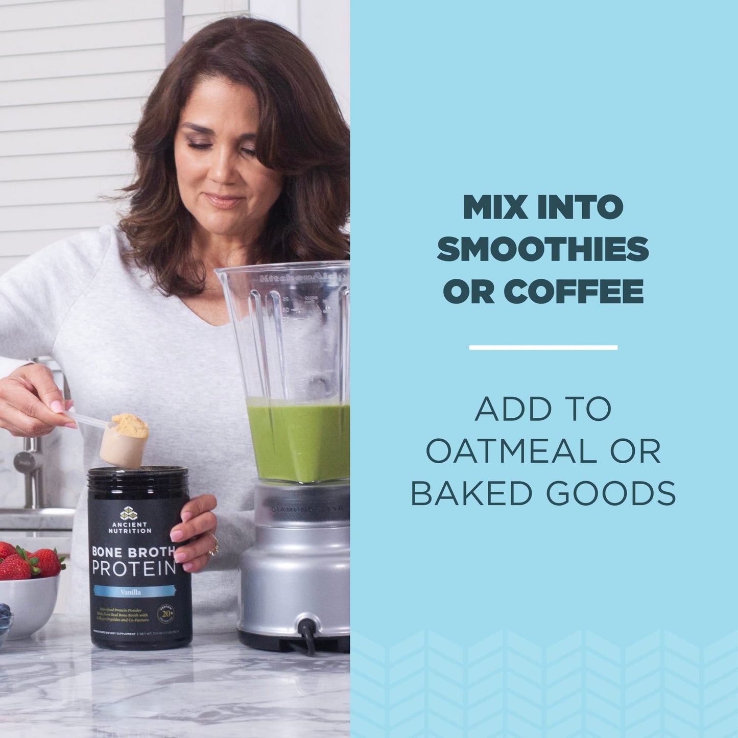 Ancient Nutrition Bone Broth Protein Powder Vanilla 40 Servings + Multi Collagen Protein Powder Unflavored 45 Servings