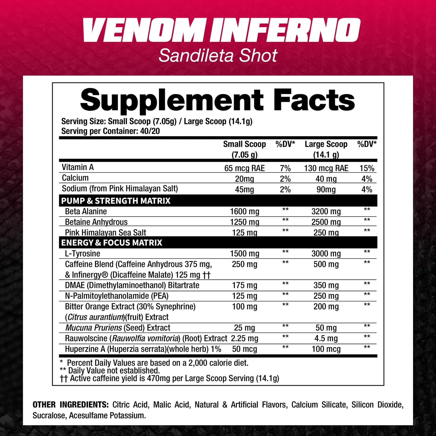 DRAGON PHARMA Venom Inferno Extreme High-Stim Pre-Workout Powder, 9.87 oz