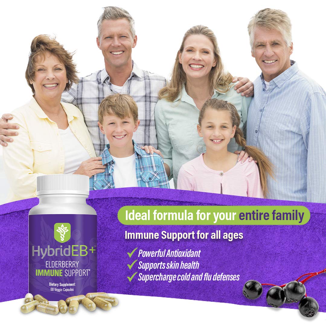 Hybrid Sambucus Elderberry Immune Support Supplement Capsule, 60 Count
