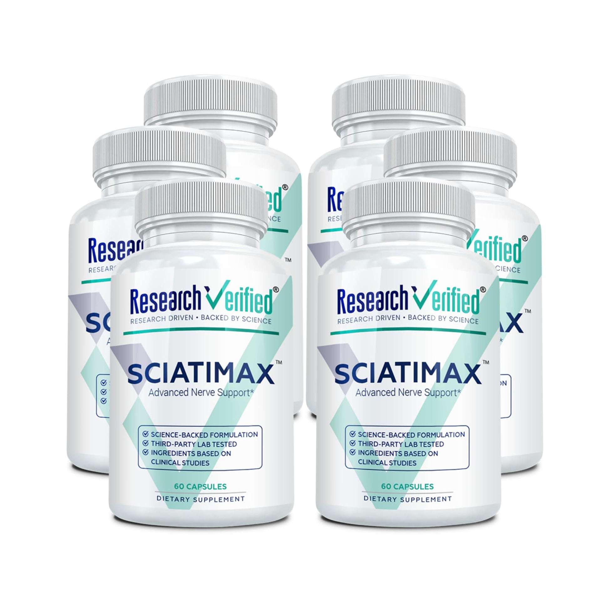 Research Verified Sciatimax Sciatica & Nerve Support with B Vitamins, Magnesium, Corydalis, Boswellia & Alpha Lipoic Acid, Capsules, 360
