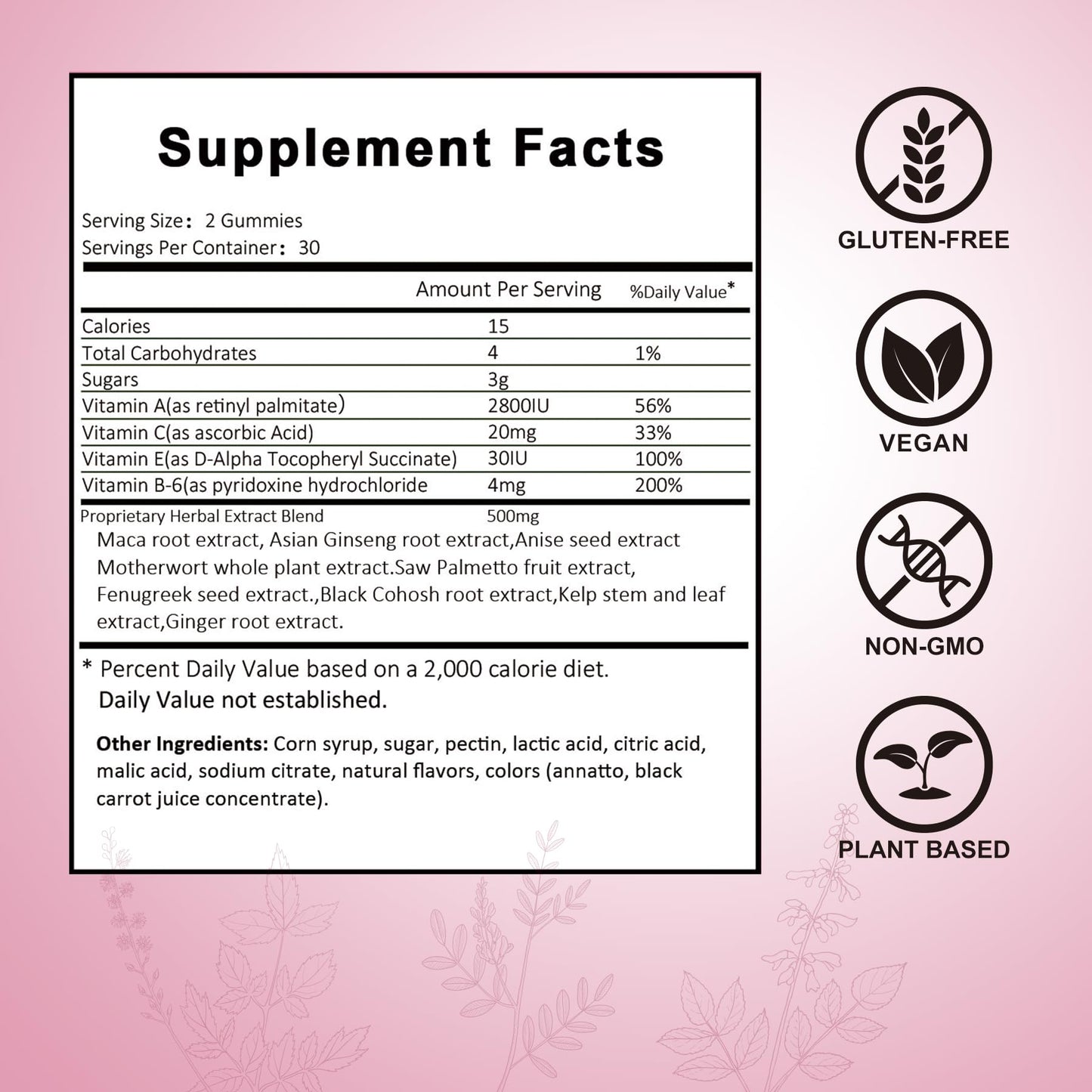 Laicuherb BBL Gummies for Women Curves-Berry Flavor Booty Gummies with Vitamin A, C, B6, 60 Gummies