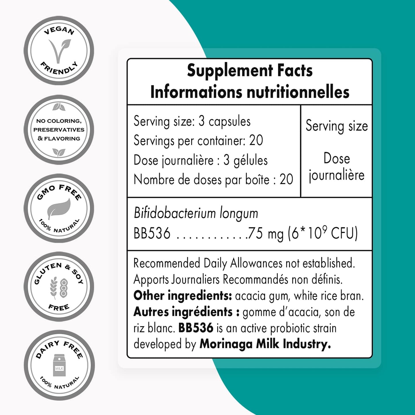 Supersmart Bifidobacterium Longum and Lactobacillus Rhamnosus GG Intestinal Comfort Bundle Capsules 120