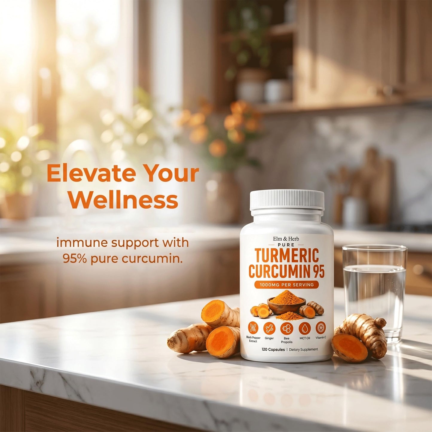 Vlsdoin Pure Turmeric Curcumin 95 Capsules, 120 Count