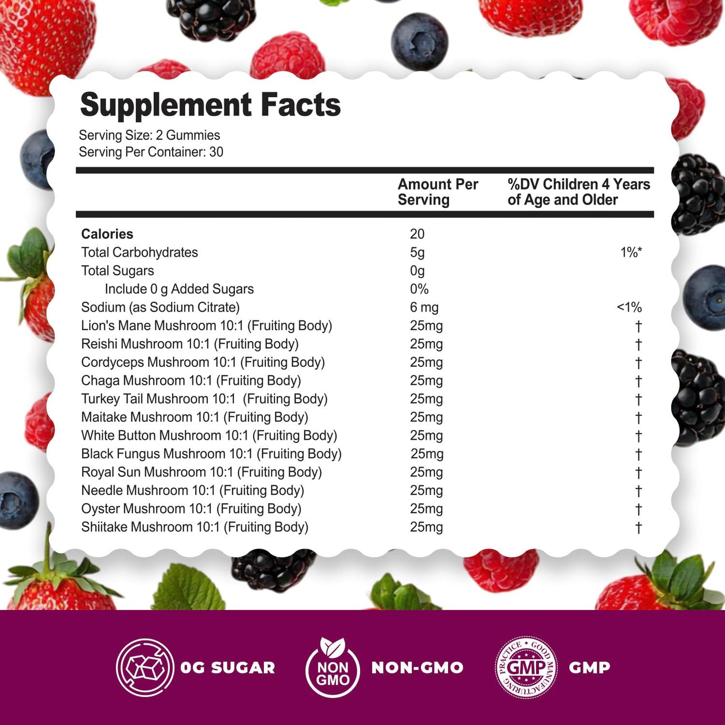 DR. MORITZ Lions Mane Gummies 60 Count