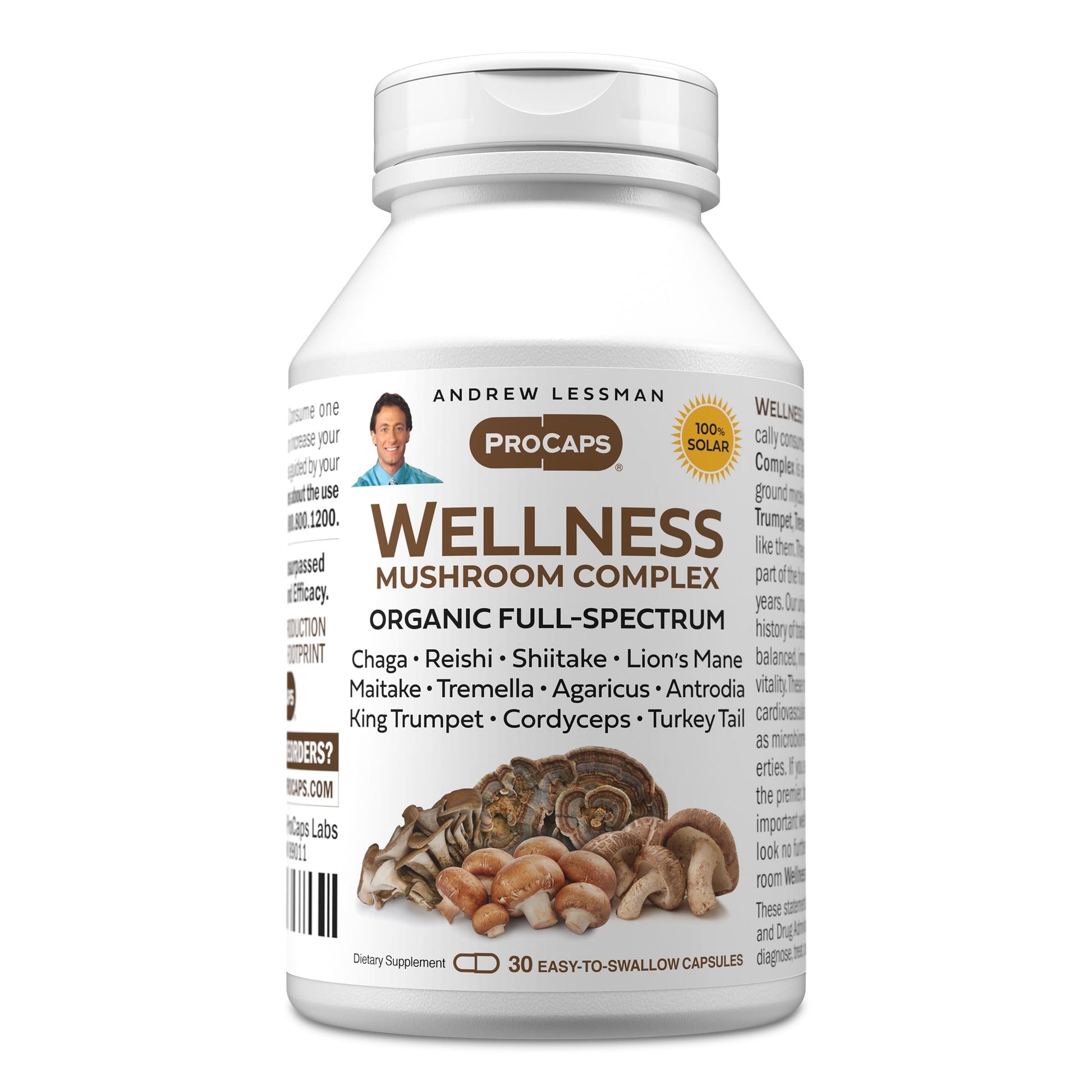 ANDREW LESSMAN ProCaps Organic Wellness Mushroom Complex Capsule 30 Count