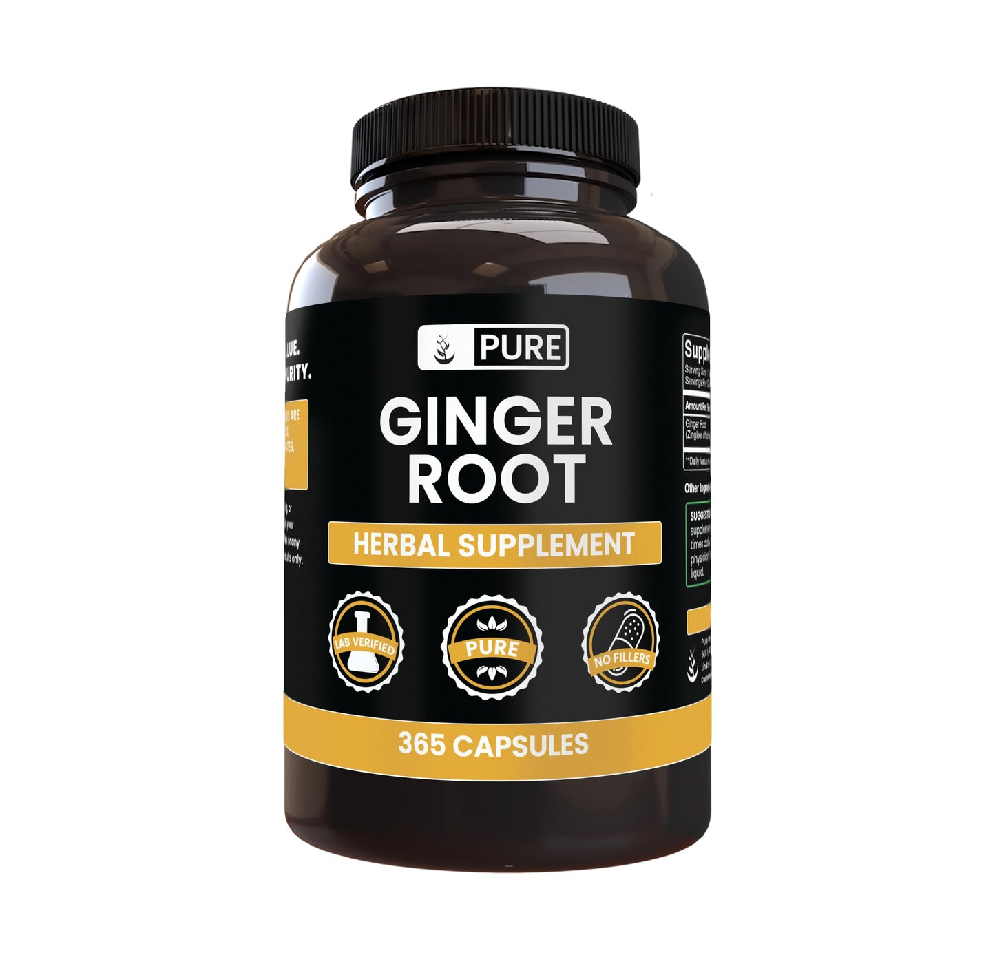PURE ORIGINAL INGREDIENTS Ginger Root Capsules, 365 Count