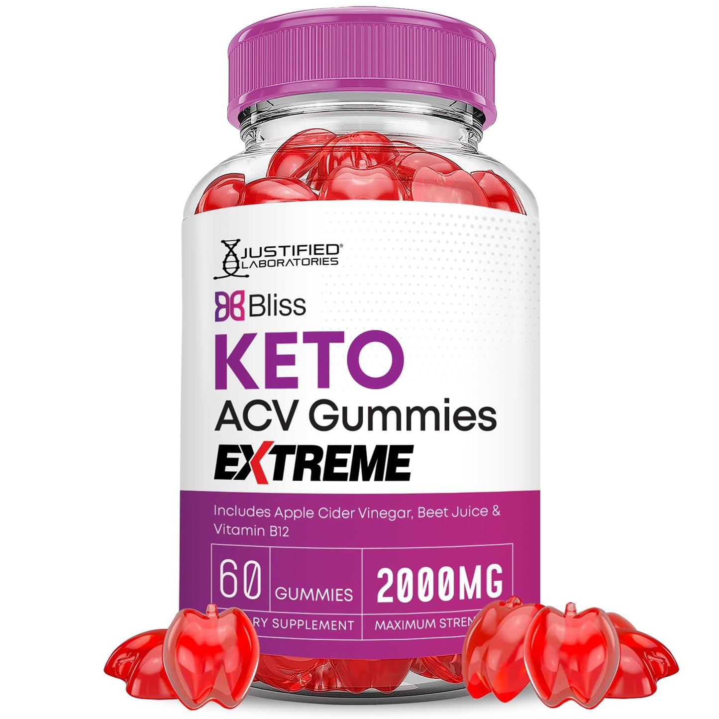 Justified Laboratories Bliss Keto ACV Gummies Extreme (2000 mg) - 120 Gummies