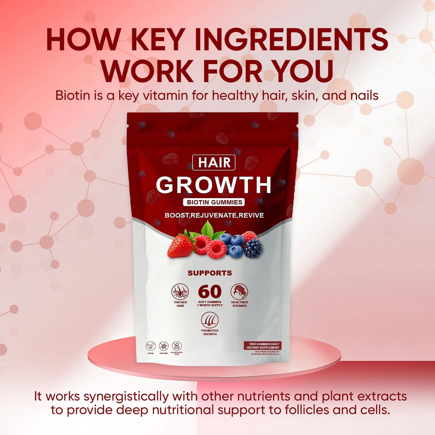 WOVOEO Hair Growth Vitamins Tablet, 1 Count
