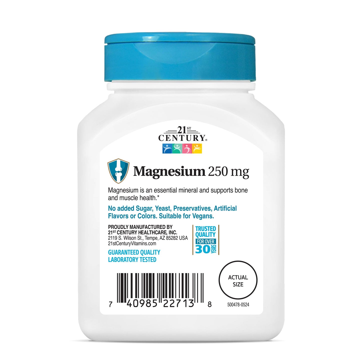 21st Century Magnesium 250 mg Tablet, 110 Count