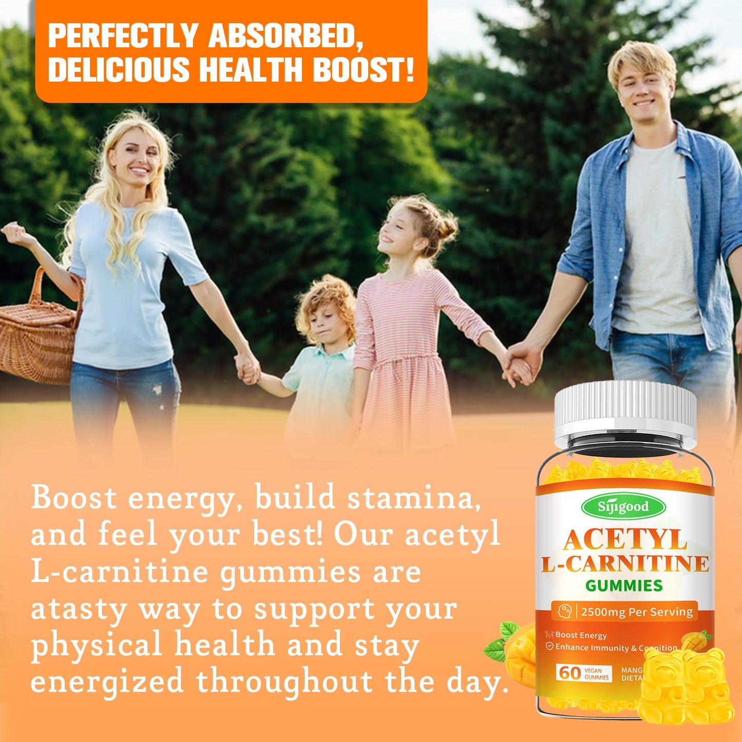 Sijigood Acetyl L-Carnitine Gummies 120 Count
