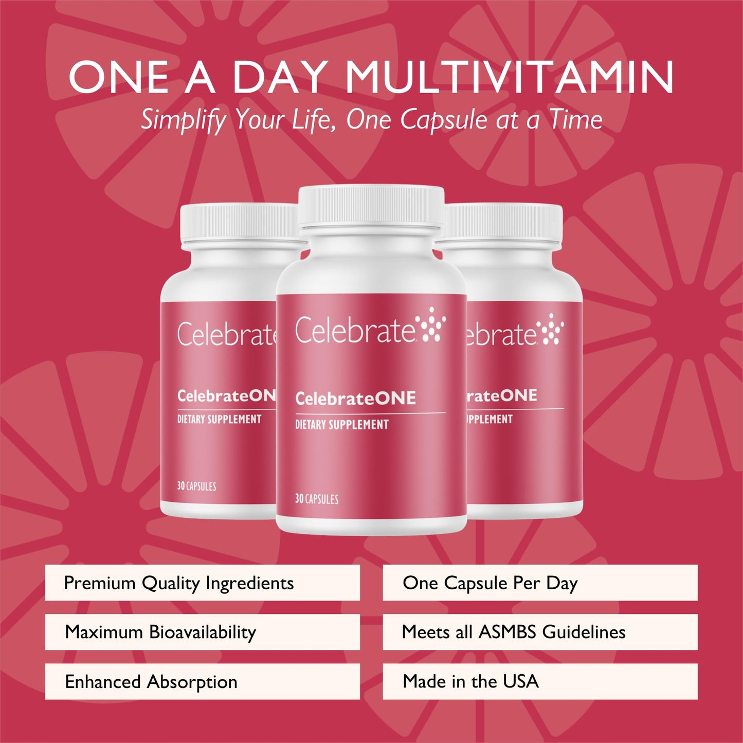 Celebrate Bariatric Supplements CelebrateONE Iron Free Once Daily Bariatric Multivitamin, 90 Capsules