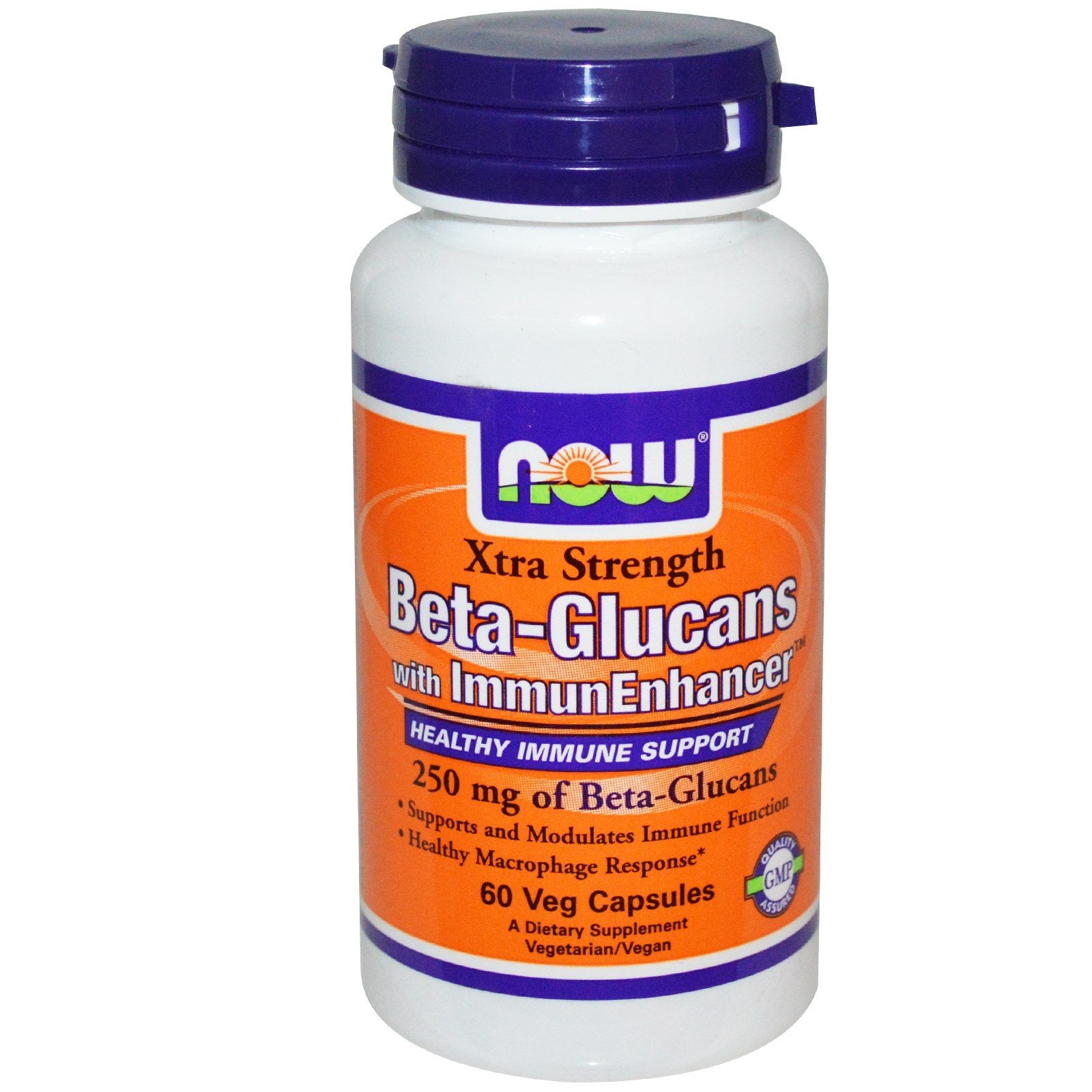 NOW Foods Beta-Glucans with ImmunEnhancer 250mg Capsules, 60 Count