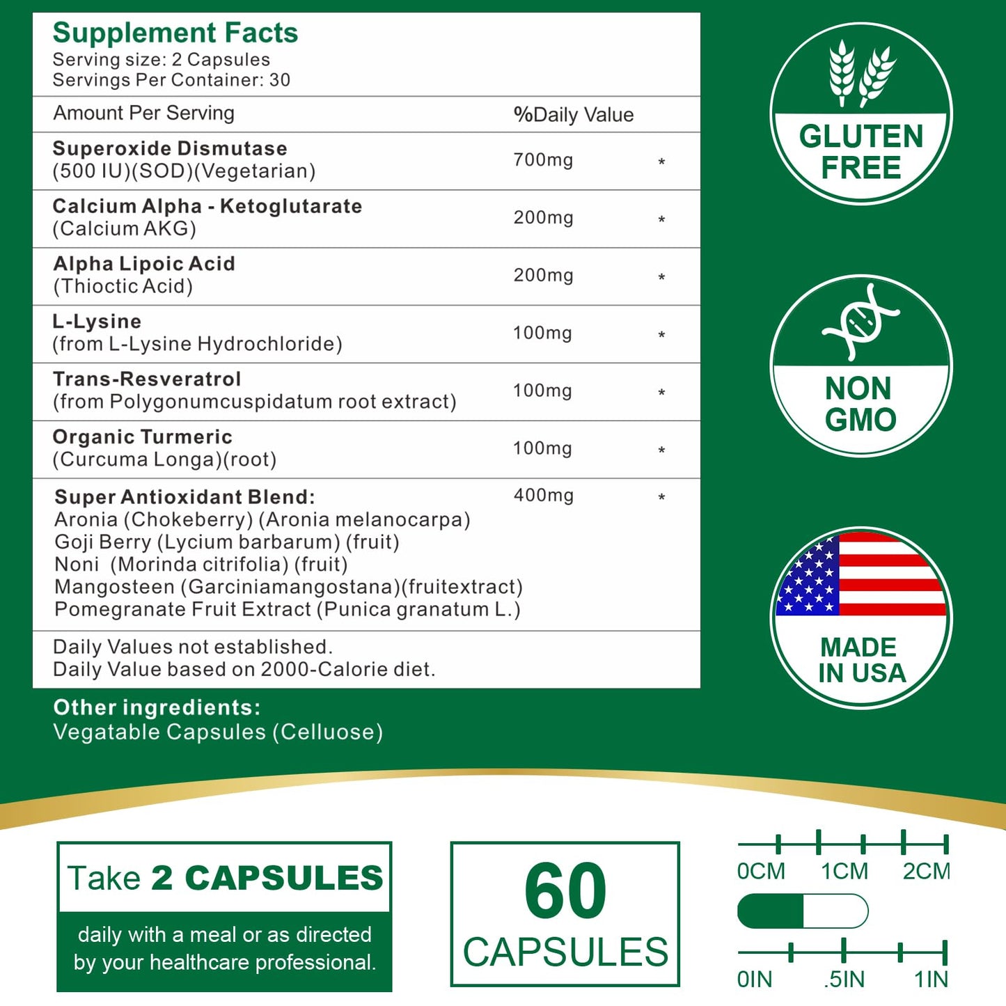 VITACRLLYNMN 700mg Sod Superoxide Dismutase Capsule, 60 Capsules