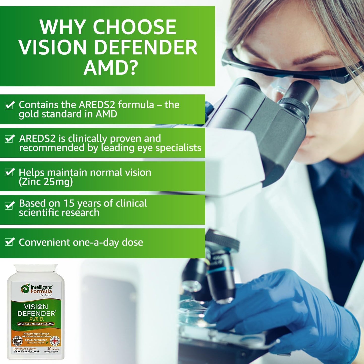 Intelligent Formula Vision Defender AMD AREDS2 Eye Vitamins 90 Tablets