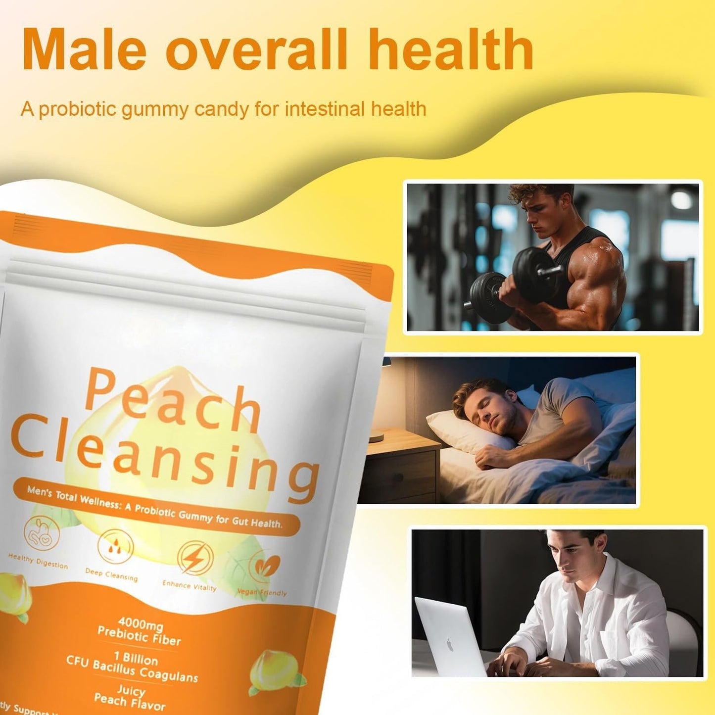 Generic Peach Cleansing Fiber Gummies, 30 Count