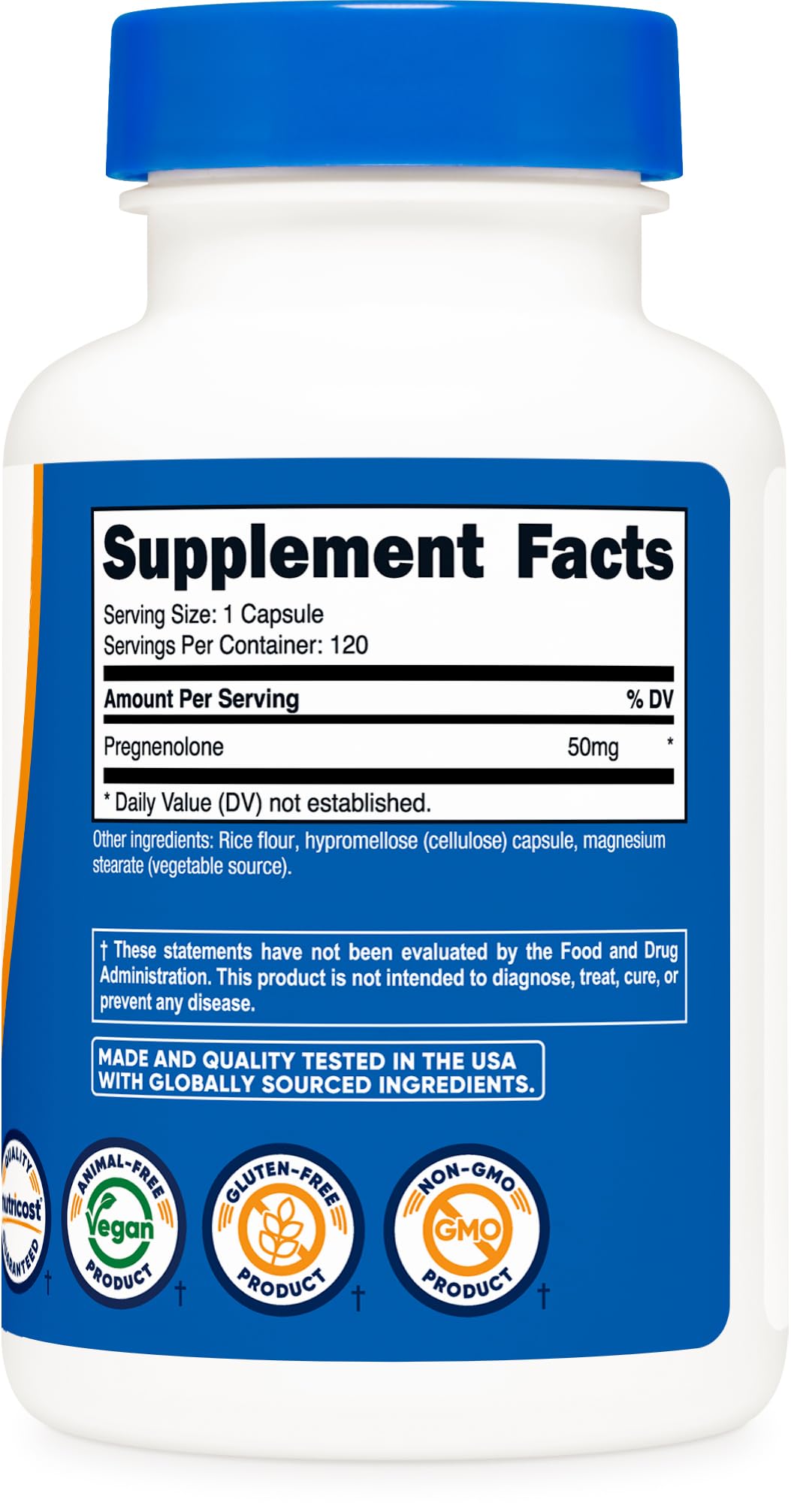 Nutricost Pregnenolone 50mg Capsules, 120 Count