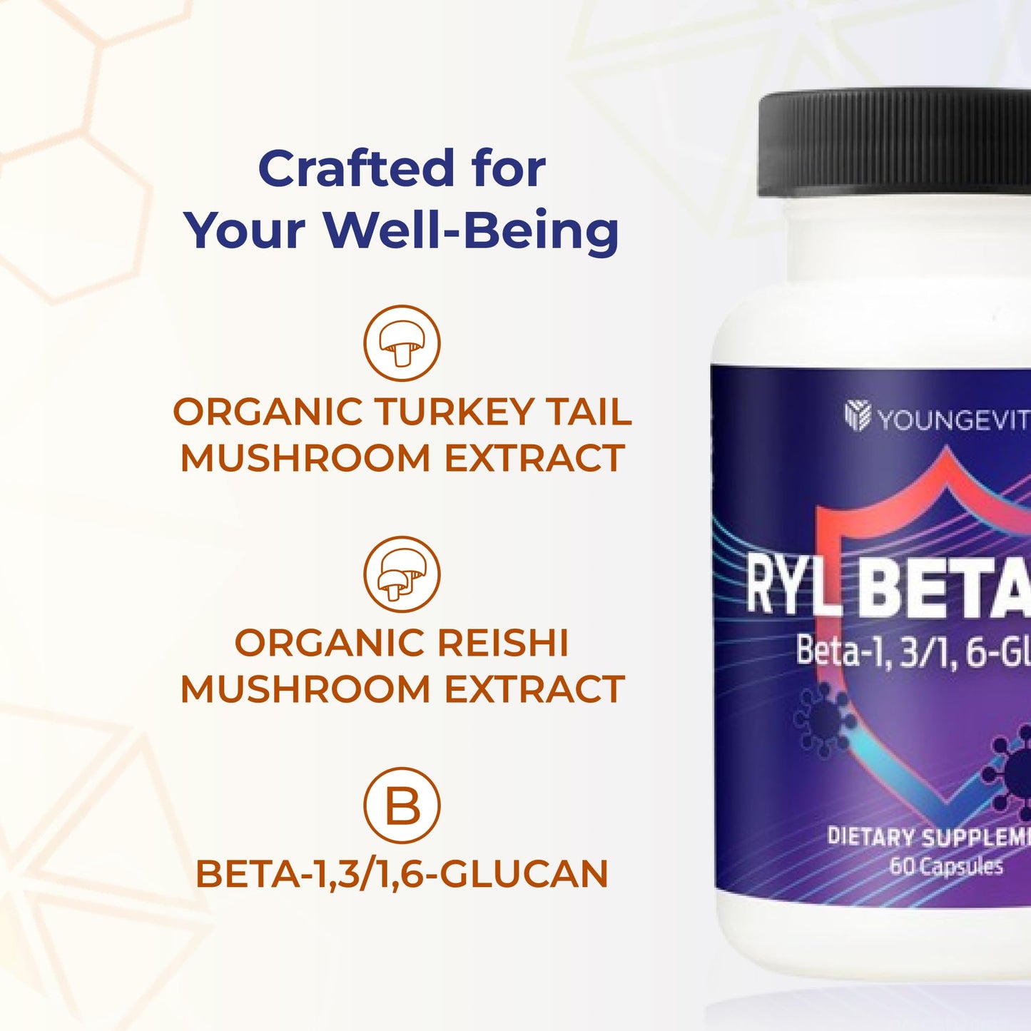 Youngevity RYL Beta550 Beta 1, 3-D Glucan Immune Support, 60 Capsules