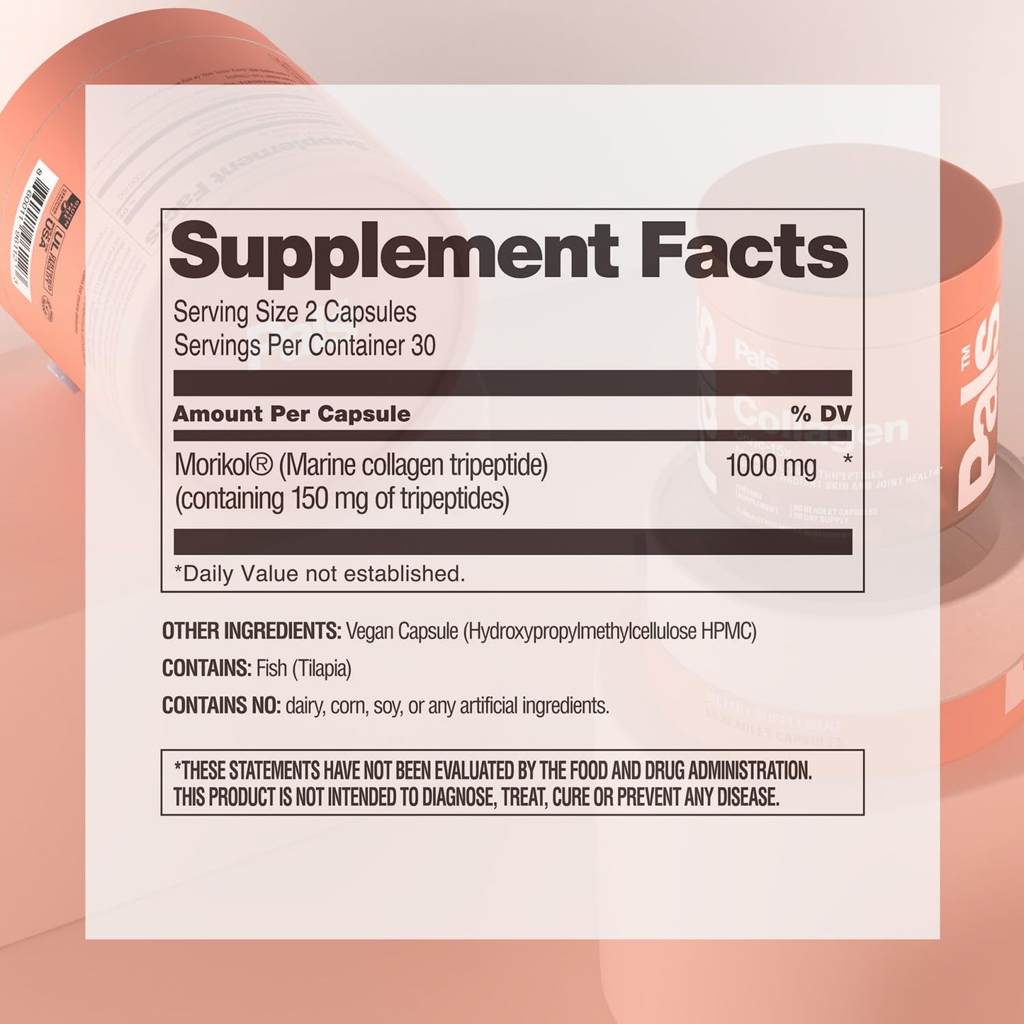 PALS Marine Collagen Peptides Capsules, 60 Count