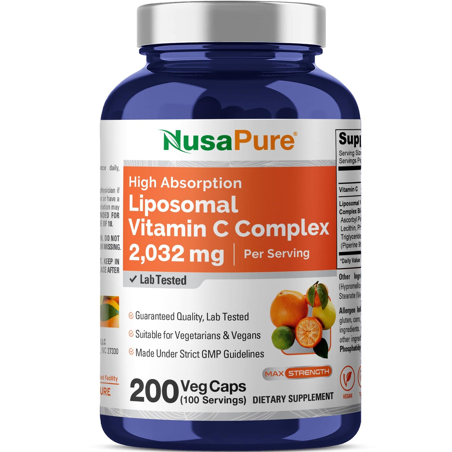NusaPure Liposomal Vitamin C Capsules, 200 Count