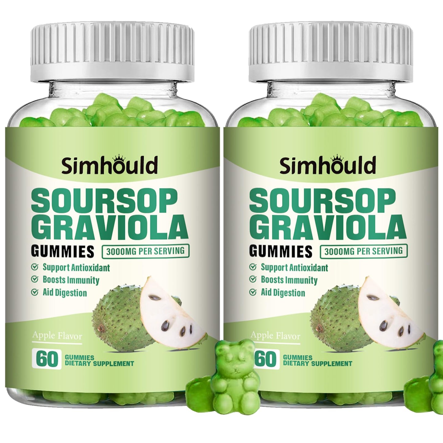 Simhould Soursop Graviola Gummies, 120 Count