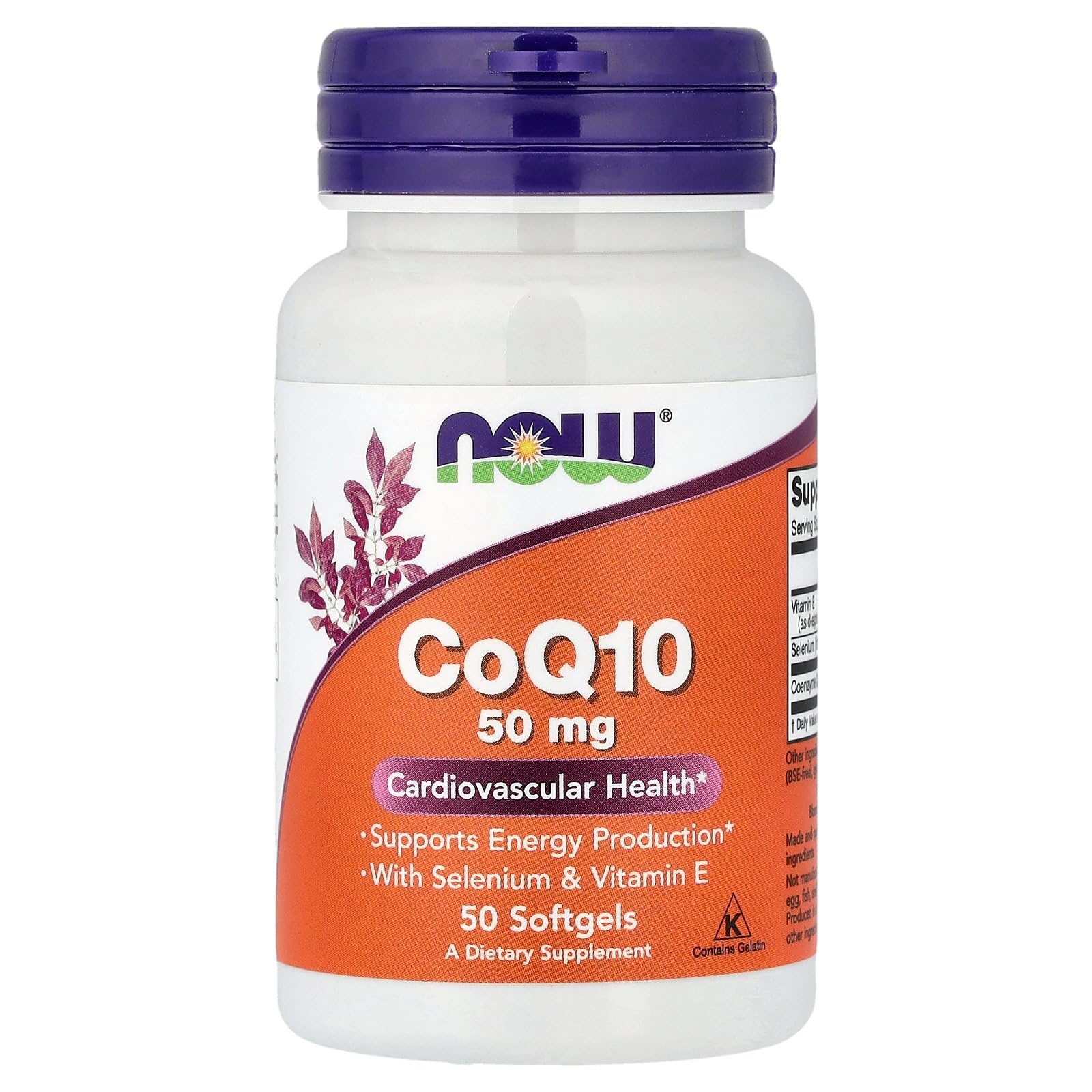 NOW Foods CoQ10 Softgels, 50 mg, 50 Count