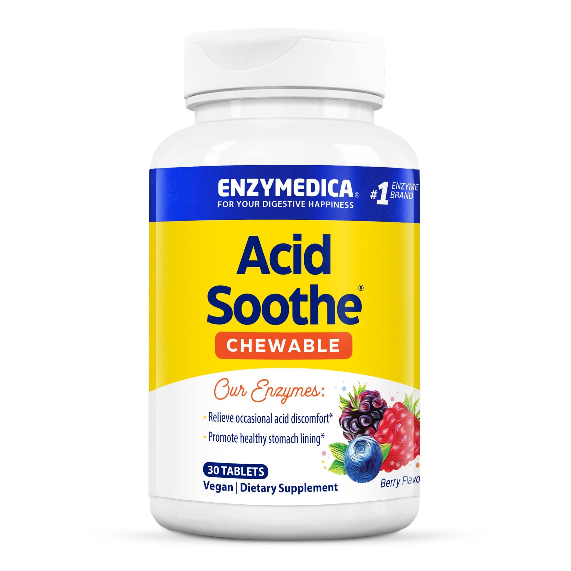 Enzymedica Acid Soothe Chewable Capsules, 30 Count